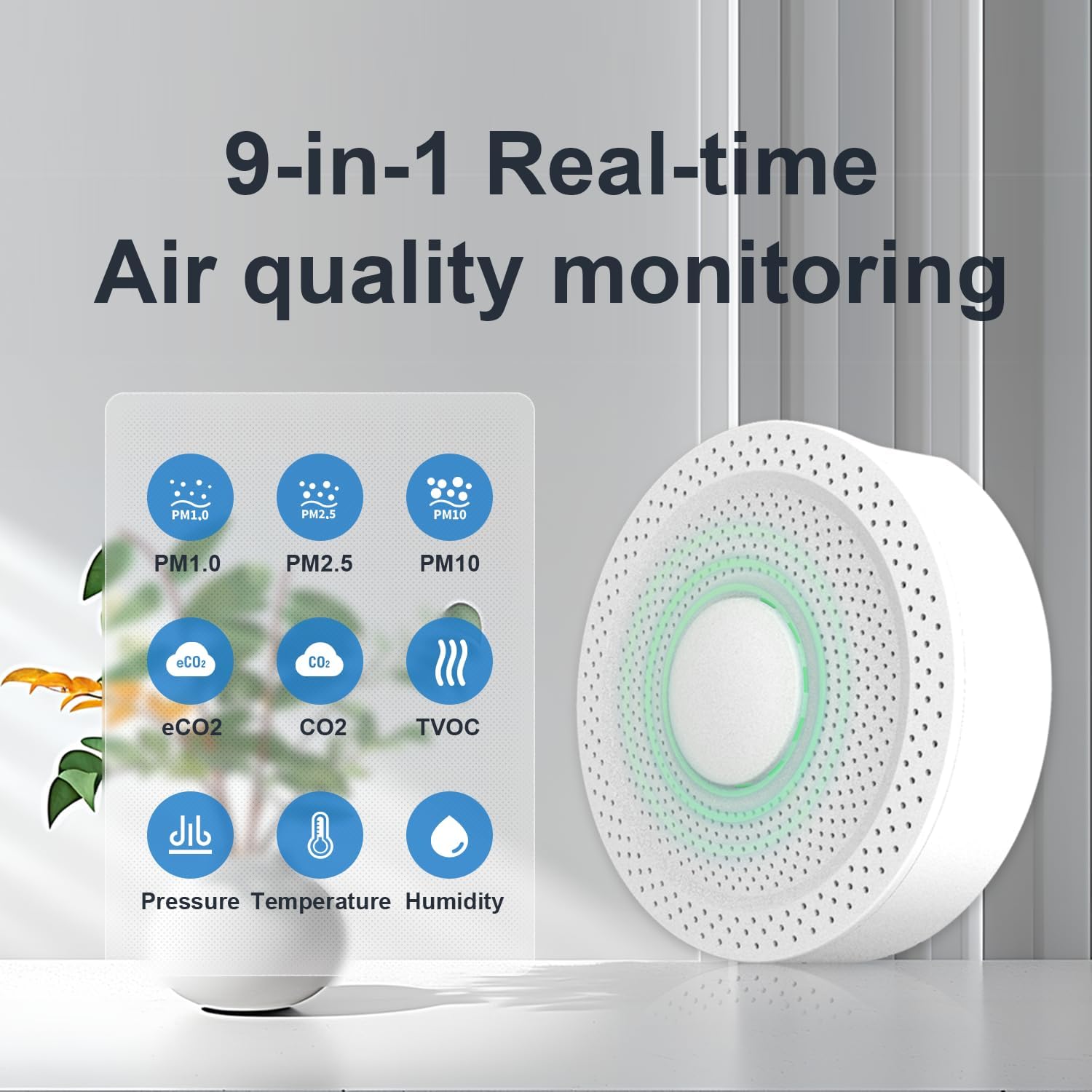 UbiBot AQS1 9-in-1 Air Quality Monitor - PM1/2.5/10, TVOC, CO2/CO2e, Temp/RH/Air Pressure, Multiple Alerts, WiFi/RS485 Connectivity, Free Public Cloud Platform, Support Local Network Deployment. - Image 3