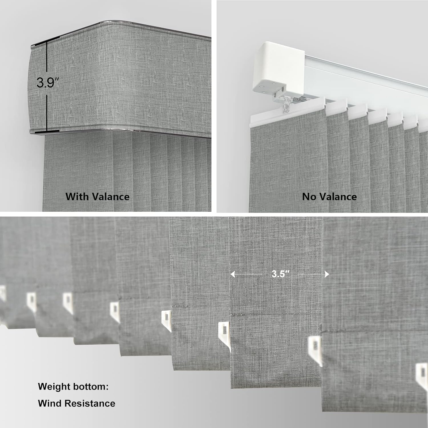 Yoolax Motorized Vertical Blinds Compatible with Alexa, Light Filtering Smart Window Blind Customized Size, Privacy Light Control Slats, Blackout Remote Electric Blinds(Blackout Light Grey) - Image 6