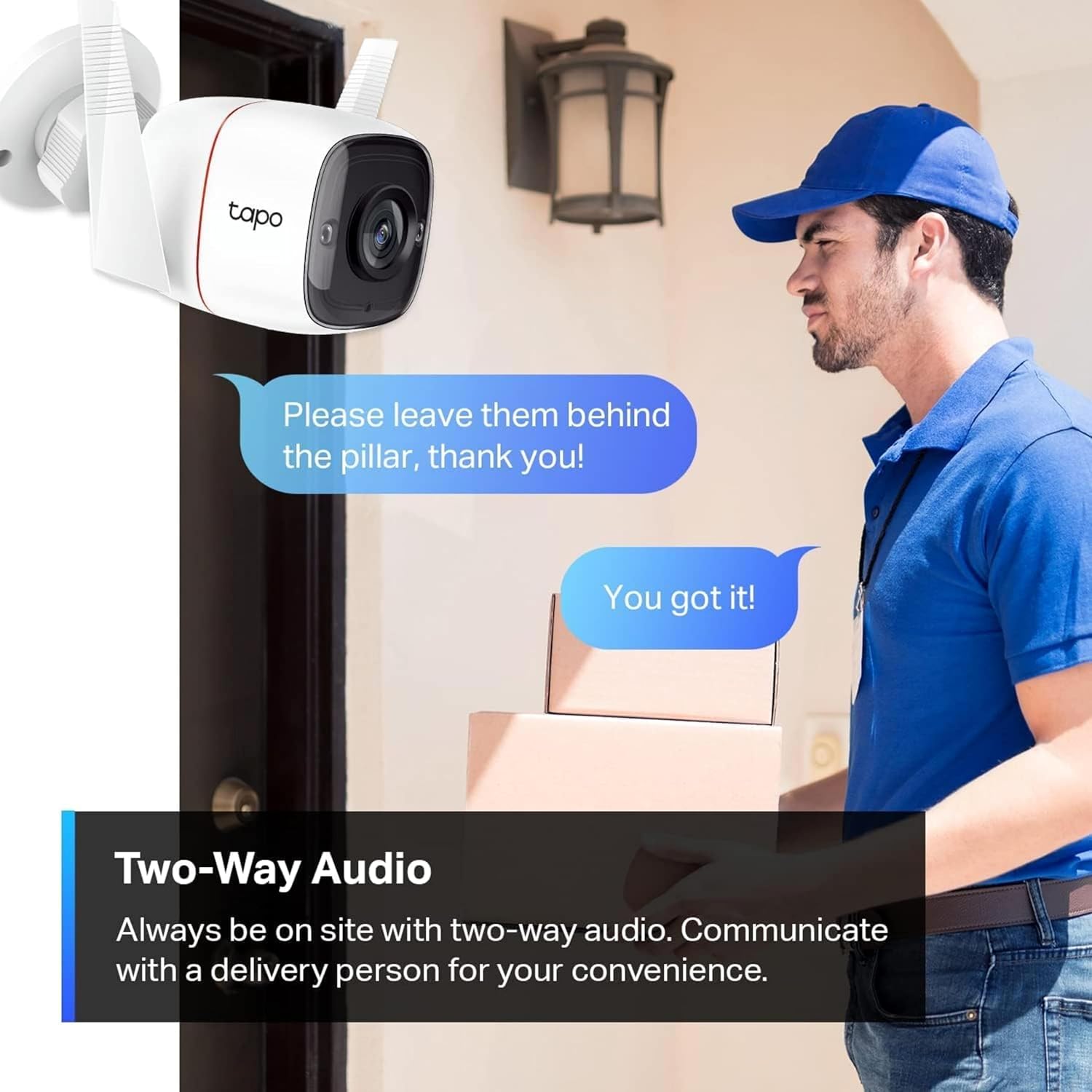 TP-Link Tapo 2K HD Security Camera Outdoor Wired, Built-in Siren, Night Vision, IP66 Weatherproof, Motion/Person Detection, Works w/Alexa & Google Home, Cloud/SD Card Storage, 2-Way Audio,White - Image 8