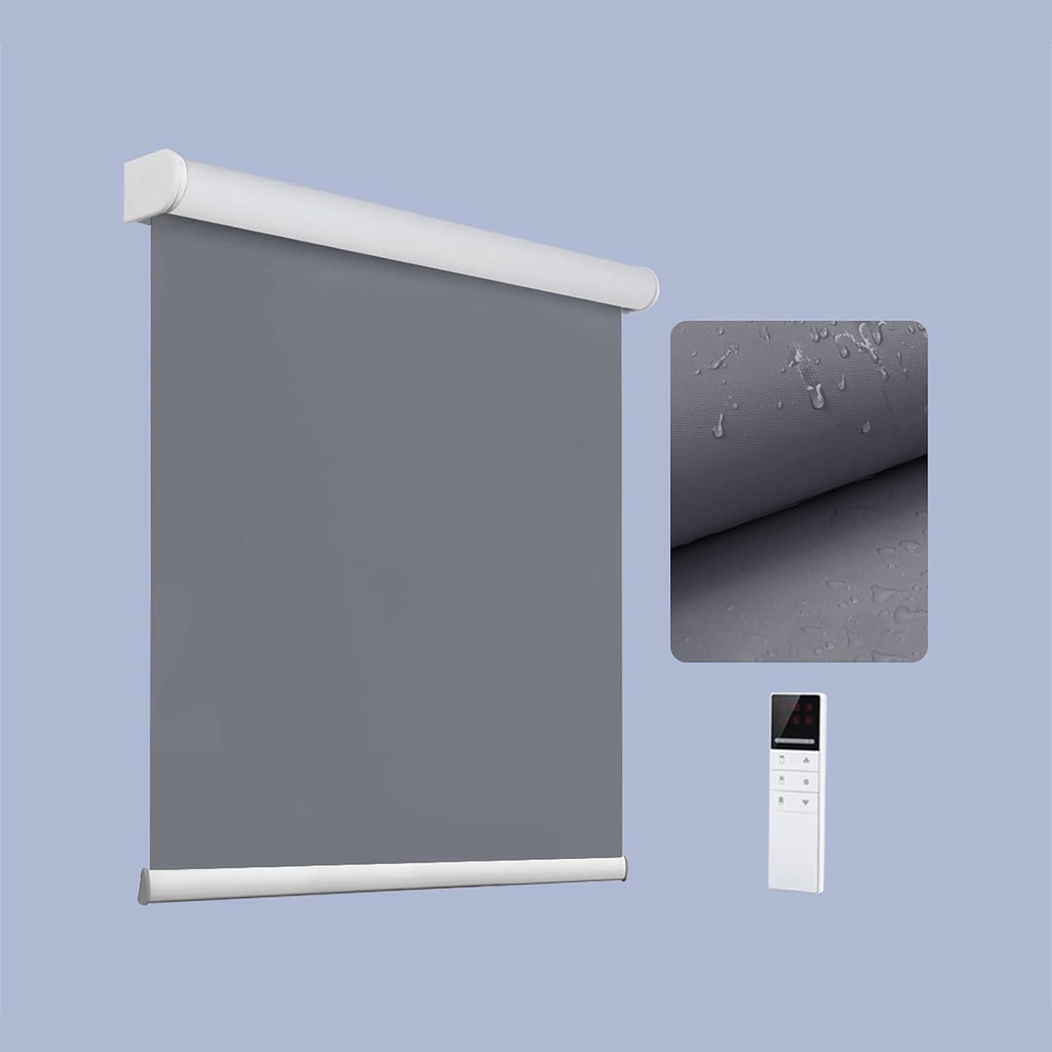 TIPIACE Rechargeable or Hard-Wired Motorized Blinds Full Blackout Thick Waterproof Fabric Roller Shade Compatible Alexa Google via Hub (Dark Grey) - Image 2