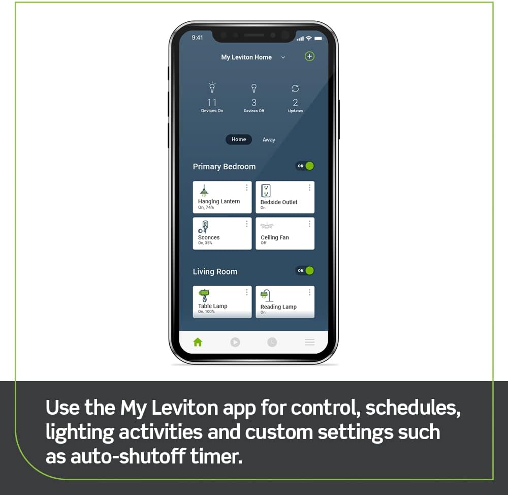 Leviton Decora Smart Outlet, Tamper-Resistant 15A, Wi-Fi 2nd Gen, D215R-2RW, White - Image 4