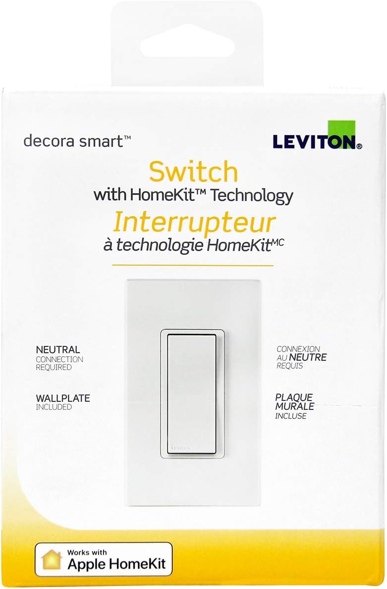 Leviton Decora Smart Switch with HomeKit Technology, Screwless Wallplate Included, DH15S-2RW, White - Image 4