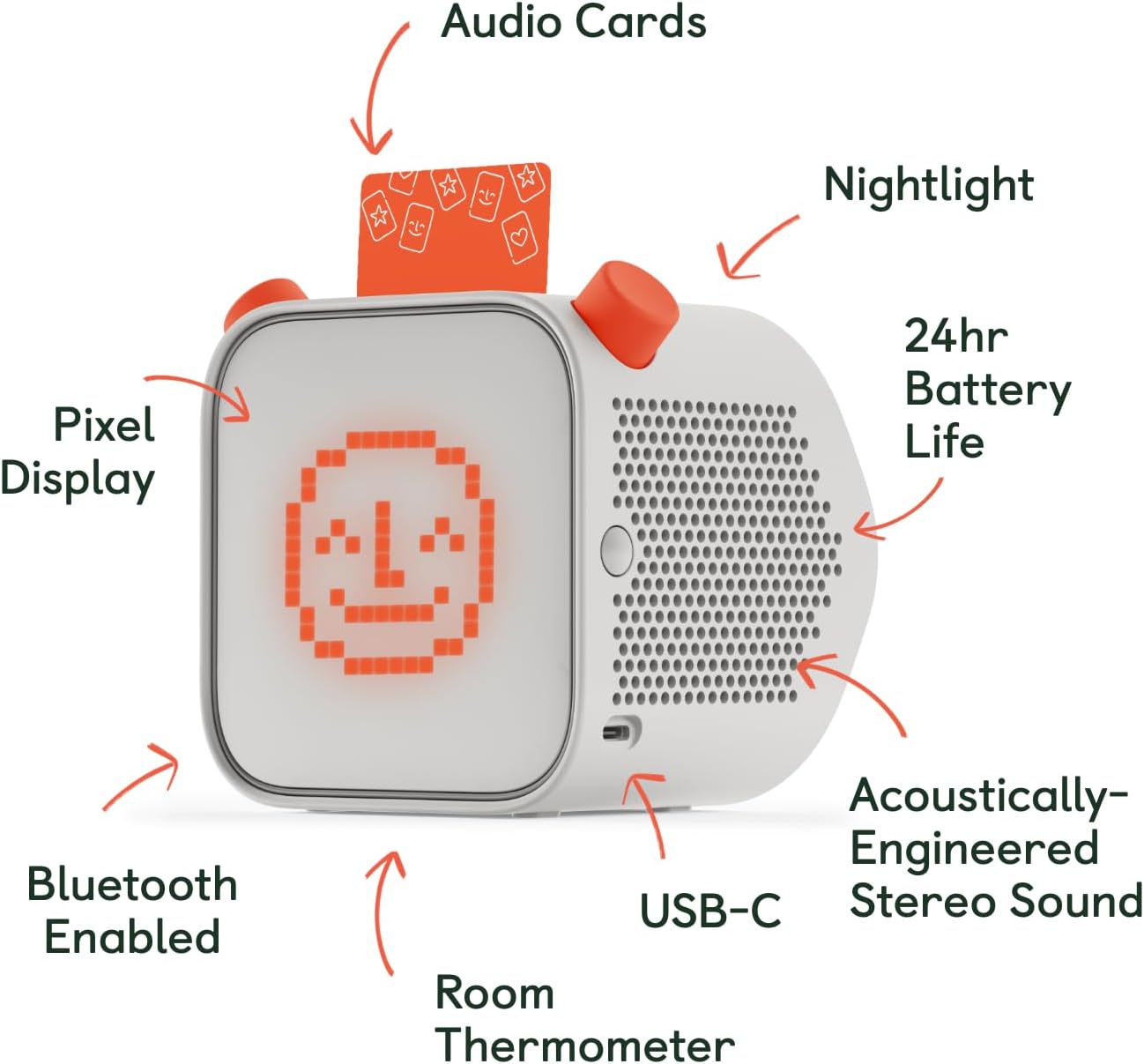 Yoto Player (3rd Gen.) + Make Your Own Card – Kids Bluetooth Audio Speaker, All-in-1 Screen-Free Device for Stories Music Podcasts Radio White Noise Thermometer Nightlight Ok-to-Wake Alarm Clock - Image 3