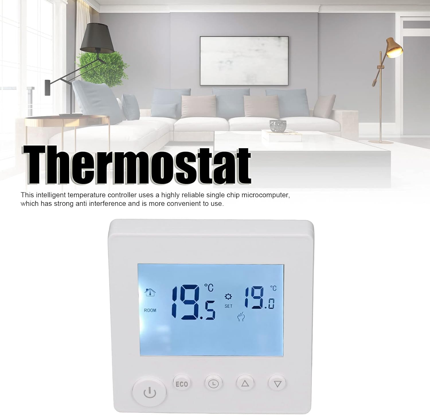 Smart Thermostat, Home Electric Heating Thermostat Digital Thermostat with Large LCD Display Programmable Thermostats AC 95‑240V 16A - Image 3