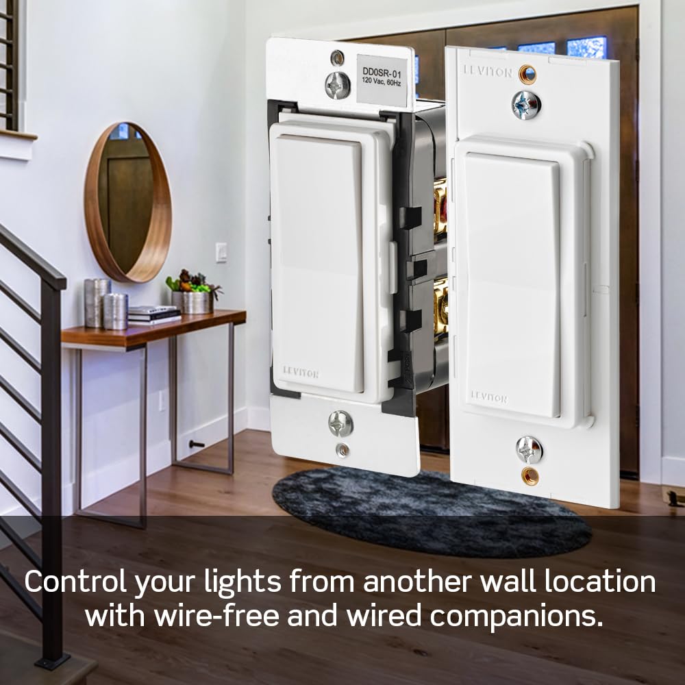 Leviton Decora Smart Switch, Wi-Fi 2nd Gen, Neutral Wire Required, Works with Matter, My Leviton, Alexa, Google Assistant, Apple Home/Siri & Wired or Wire-Free 3-Way, D215S-1RW, White - Image 7