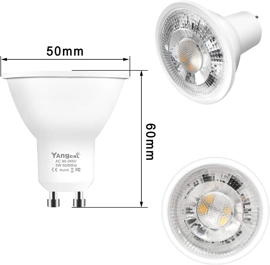 GU10 LED Bulbs 40W Equivalent 400LM, Color Changing Light Bulb with Remote, RGB & Warm White, 45 Degree Beam Angle and Memory Function, Yangcsl (6 Pack) - Image 5