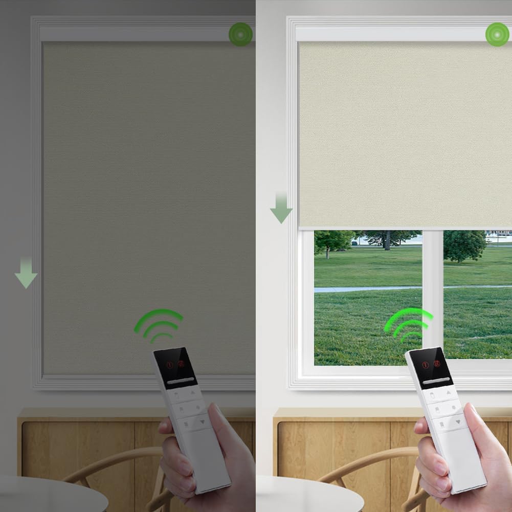 Zshine Motorized Cordless Roller Window Shades Smart Rechargeable Automatic Homekit Motor Full Blackout Custom Large Size (Fireproof 82026B) - Image 6