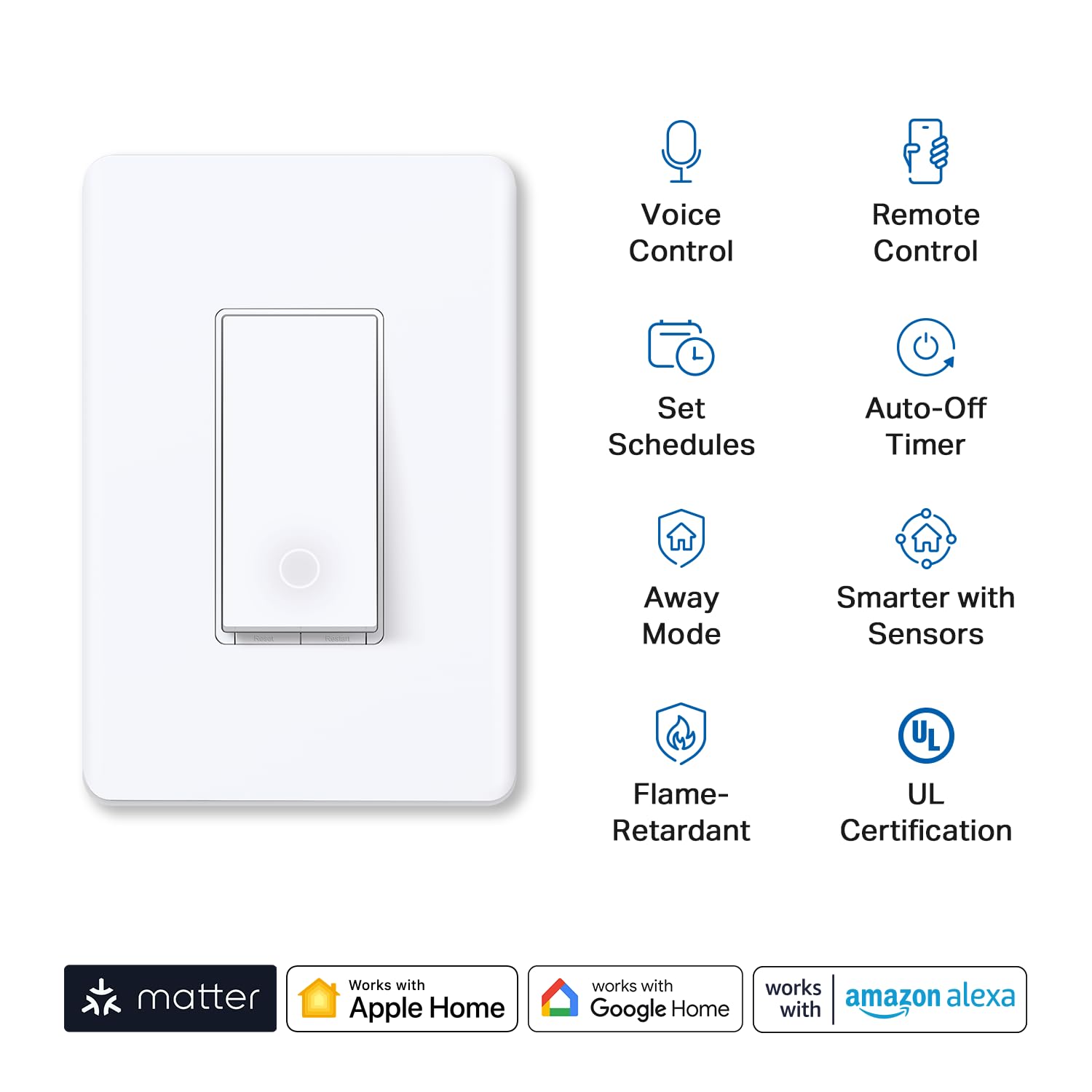 TP-Link Tapo Matter Smart Light Switch: Voice Control w/Siri, Alexa & Google Assistant | UL Certified | Timer & Schedule | Easy Guided Install | Neutral Wire Required | Single Pole | Tapo S505 - Image 3