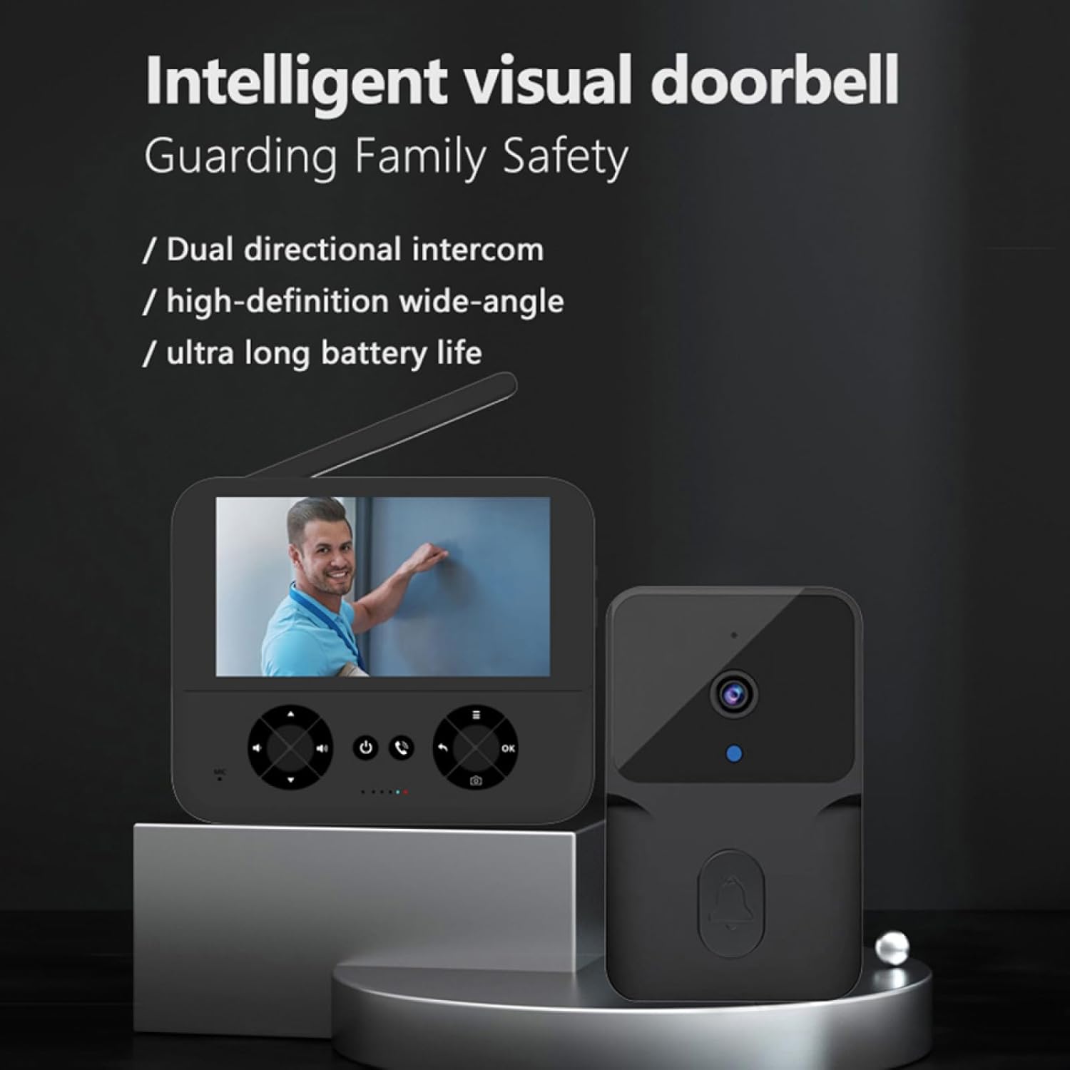 Sanfoelek Video Doorbell Camera No Subscription with 4.3 inch IPS Screen High Definition Two Way o Auto Photo/Video No Mount Smart Doorbell Chime for Home - Image 10