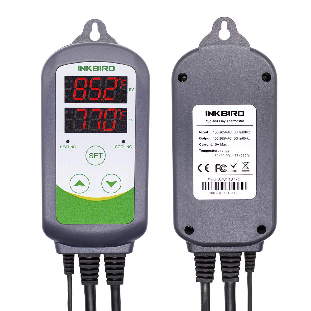 Inkbird ITC-308 Digital Temperature Controller Outlet Thermostat Plug, 2-Stage Outlet Heating and Cooling Mode 1100w, w/Sensor Greenhouse Incubator Brewing Fermentation Reptile - Image 3