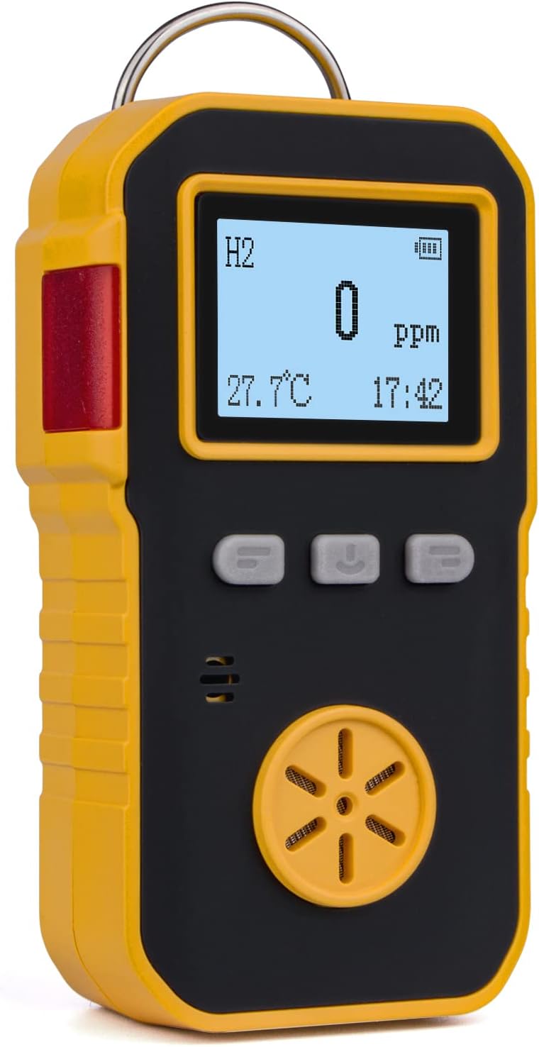 Bosean Gas Detector, Rechargeable Single Gas Meter, Handheld Gas Tester with Adjustable Sound Light Vibration Alarms Analyzer (H2) - Image 2