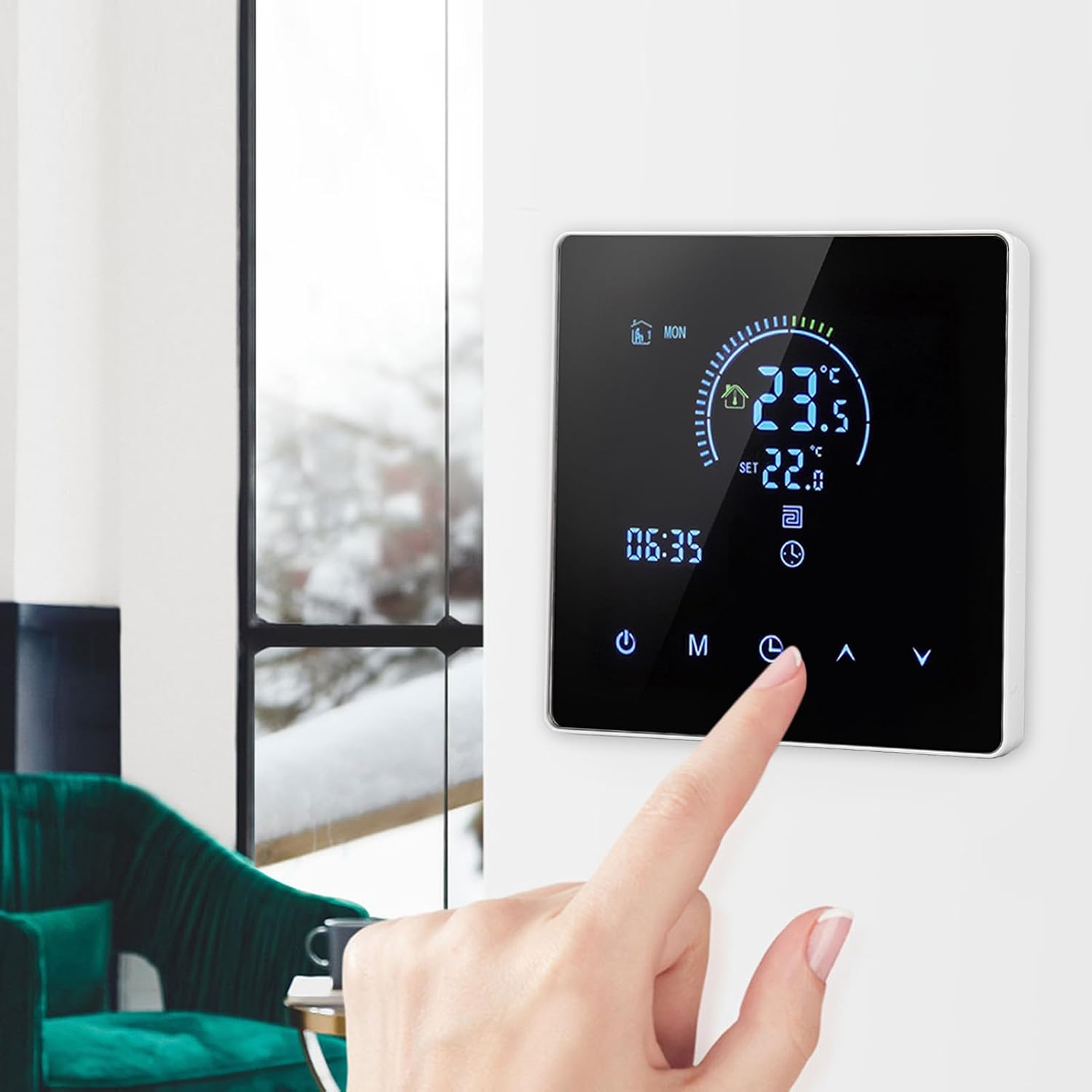 Temperature Controller 5‑60℃ Water Heating Temperature Controller Thermostat 3500W Smart LCD Digital Remote APP Control Thermostat for Tuya AC90V‑240V ( Type) - Image 7