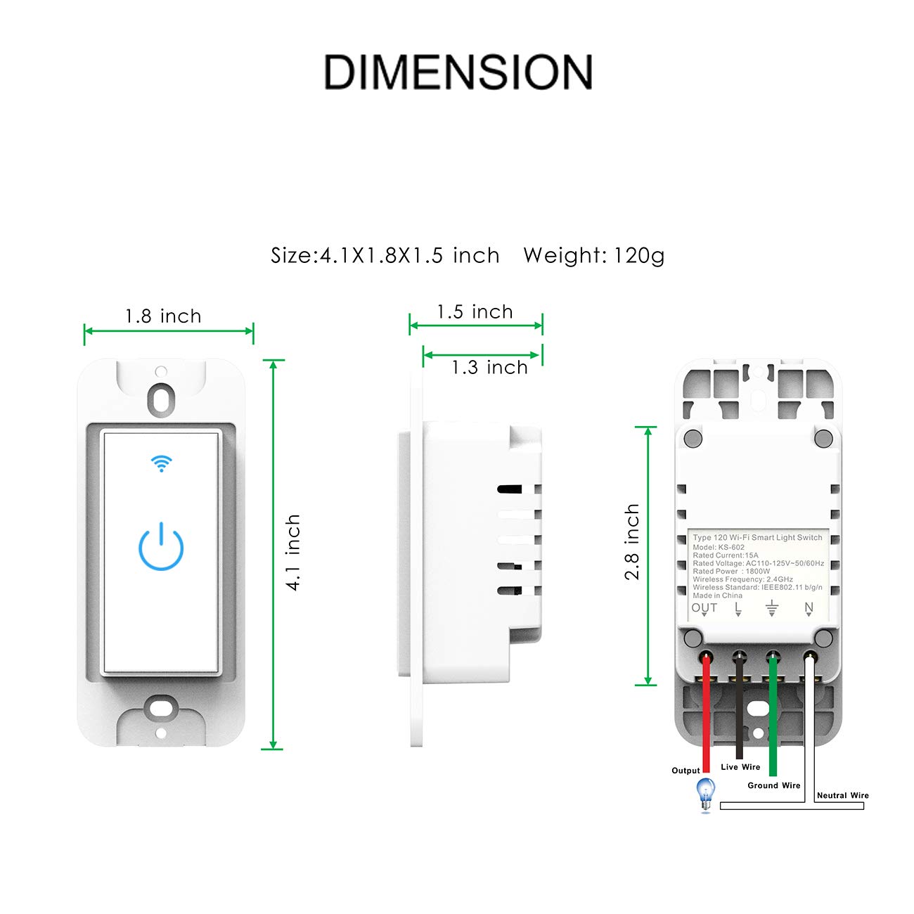 WiFi Smart Switch, WiFi Light Switch 2 Packs, Compatible with Alexa and Google Home, App Remote Control with Timing Funtion, No Hub Required (Neutral Wire Required) - Image 7