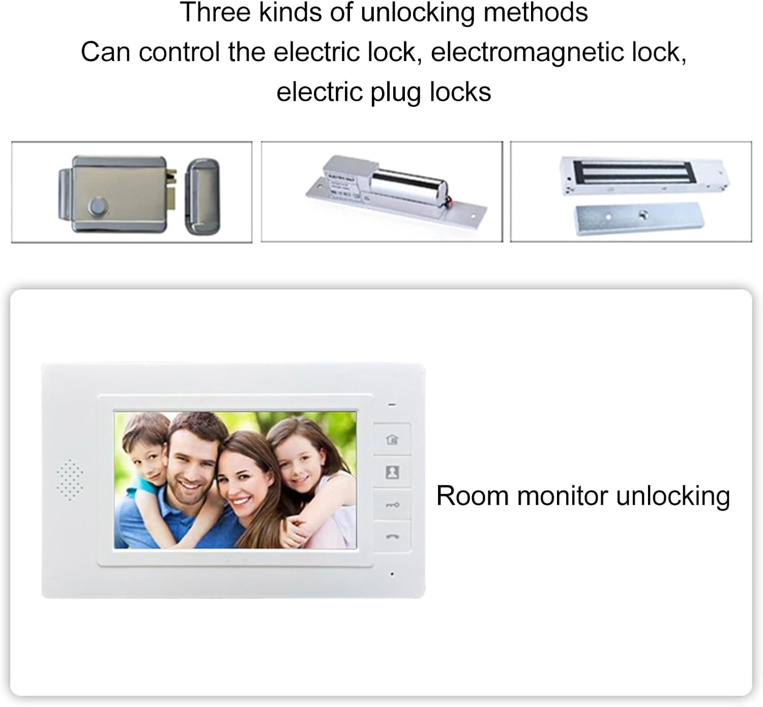 Video Doorbell, Video Intercom System Video Doorbell Camera with Monitor 7 Inch Wired Doorbell HD Camera, 2 Way Talk, Night Vision, for Home Security (US Plug) - Image 6