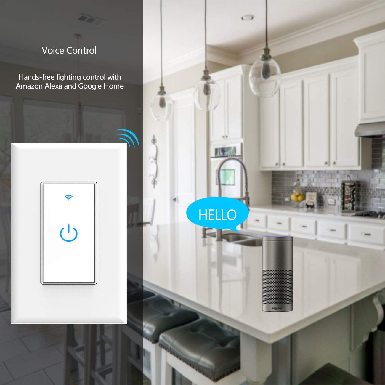 WiFi Smart Switch, WiFi Light Switch 2 Packs, Compatible with Alexa and Google Home, App Remote Control with Timing Funtion, No Hub Required (Neutral Wire Required) - Image 3