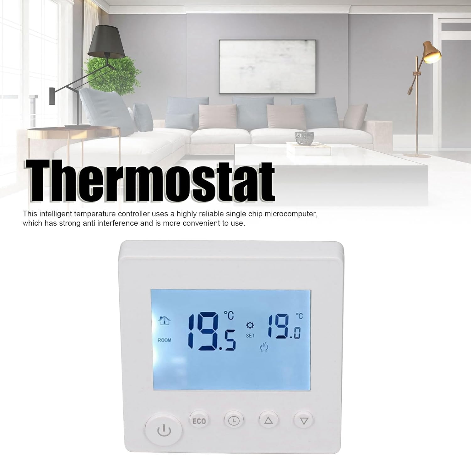 Smart Thermostat, LCD Display Keypad Floor Heat Control Digital Thermostat AC 95‑240V 16A Microcomputer Control Home Electric Heating Thermostat for Home Office - Image 3