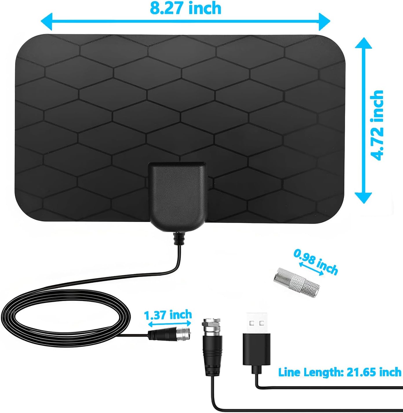 Digital TV Antenna for Smart TV,360°Reception,Support 4K 1080p Smart Television,Detachable Signal Amplifier-Signal Booster-HDTV Antenna 10ft Coaxial HDTV Cable, Portable Antenna Indoor - Image 3