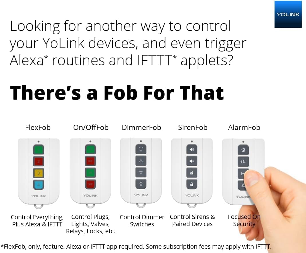 YoLink On/OffFob Programmable 2-Device/Group Smart Fob, LoRa Extreme Long (up to 1/4 Mile Open-air) Range for use with YoLink Smart Plugs, Light Switches, Plugs, Relays, Valves, Locks, etc. - Image 7
