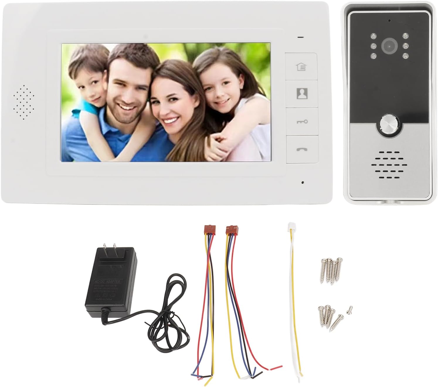 Video Doorbell, Video Intercom System Video Doorbell Camera with Monitor 7 Inch Wired Doorbell HD Camera, 2 Way Talk, Night Vision, for Home Security (US Plug) - Image 10