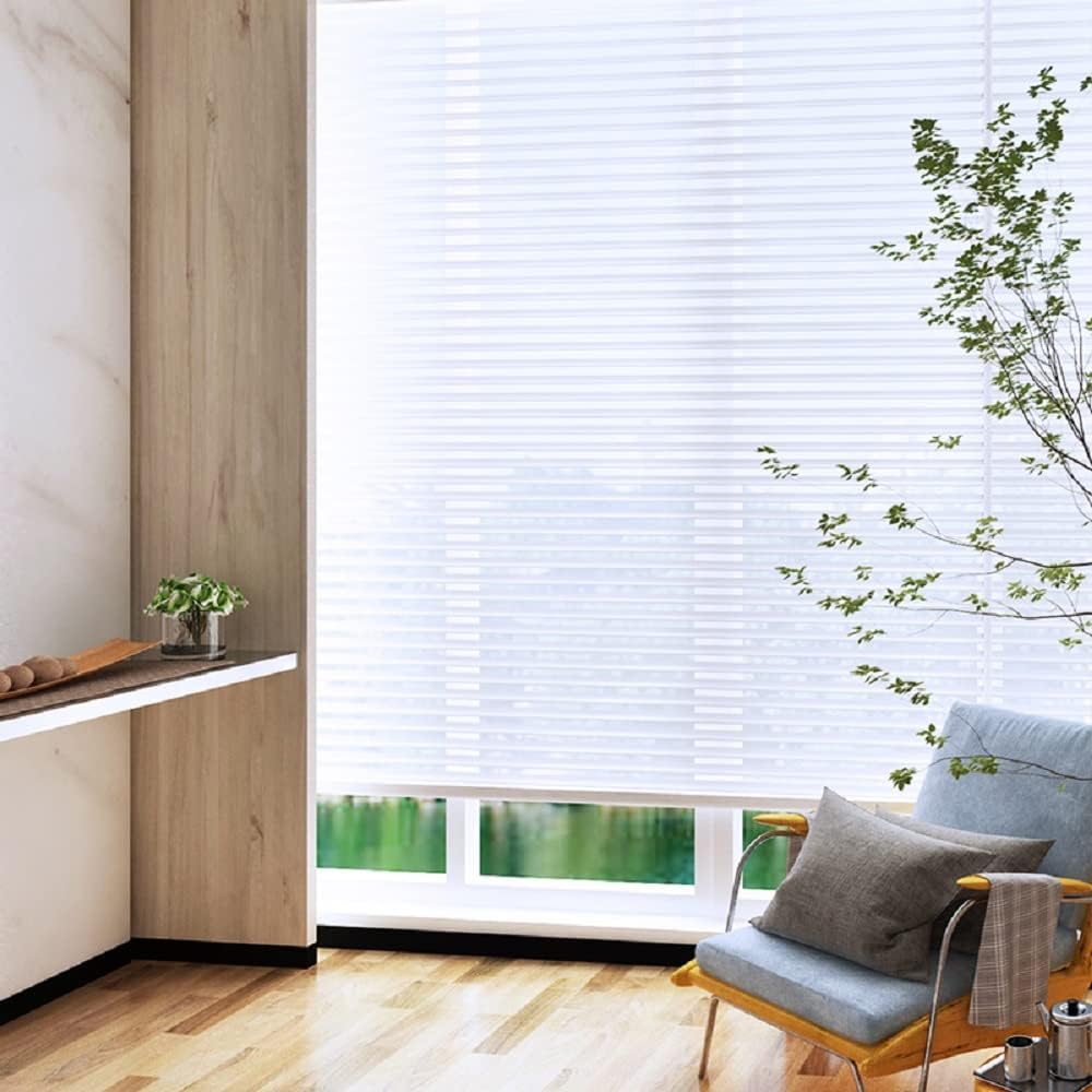 TIPIACE Motorized Shangri-la Shades Work with Alexa, Smart Blinds Motorized Horizontal Window Blinds, Remote Control 60% Blackout (white-83035A) - Image 8