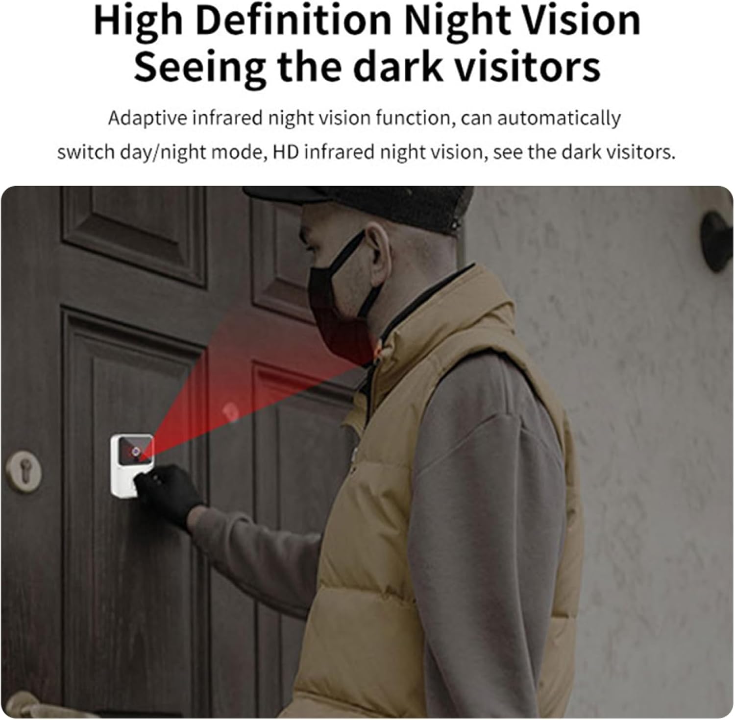 Sanfoelek Video Doorbell Camera No Subscription with 4.3 inch IPS Screen High Definition Two Way o Auto Photo/Video No Mount Smart Doorbell Chime for Home - Image 9