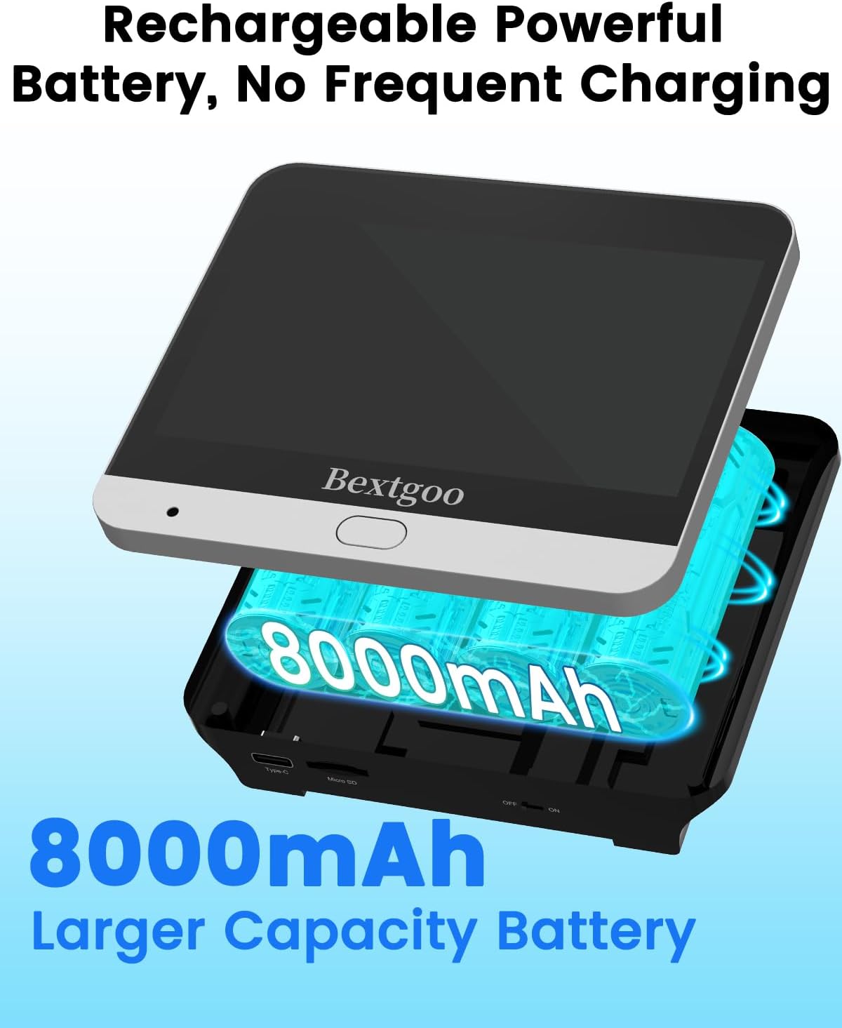 2K Peephole Doorbell Camera with 64GB Memory Card, Bextgoo Digital Door Viewer with 4.3-Inch Color Monitor, 8000mAh Battery, 170° Wide View, Smart Motion Detection Alerts, Night Vision - Image 7