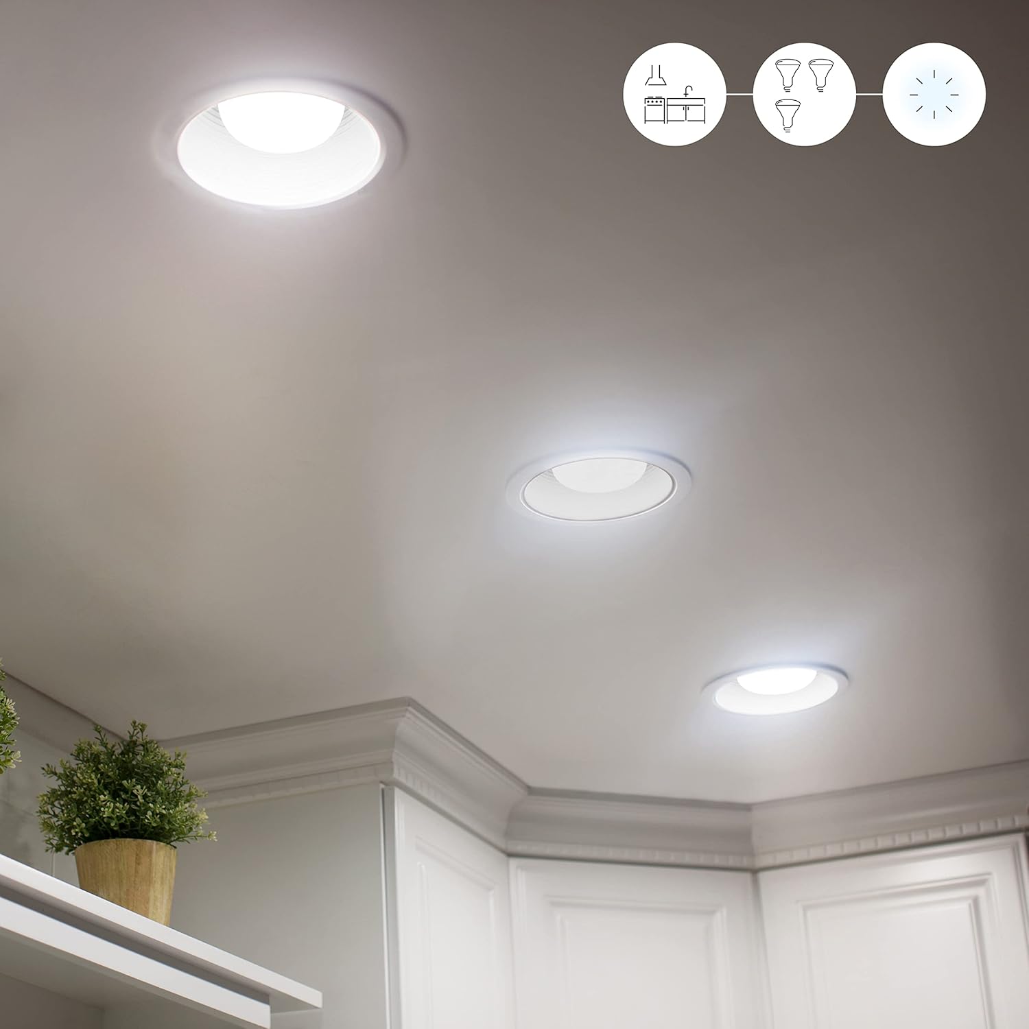 WiZ 65W BR30 WiFi Dimmable Daylight, Smart LED Light Bulb (556035) - Image 4