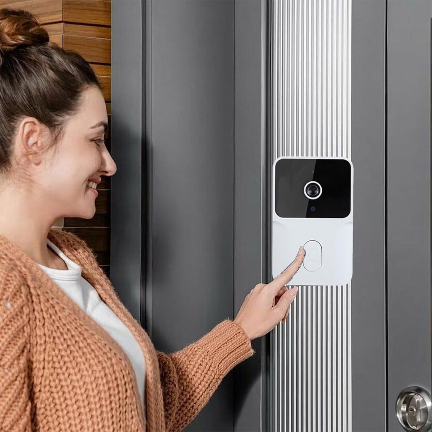 Sanfoelek Video Doorbell Camera No Subscription with 4.3 inch IPS Screen High Definition Two Way o Auto Photo/Video No Mount Smart Doorbell Chime for Home - Image 6