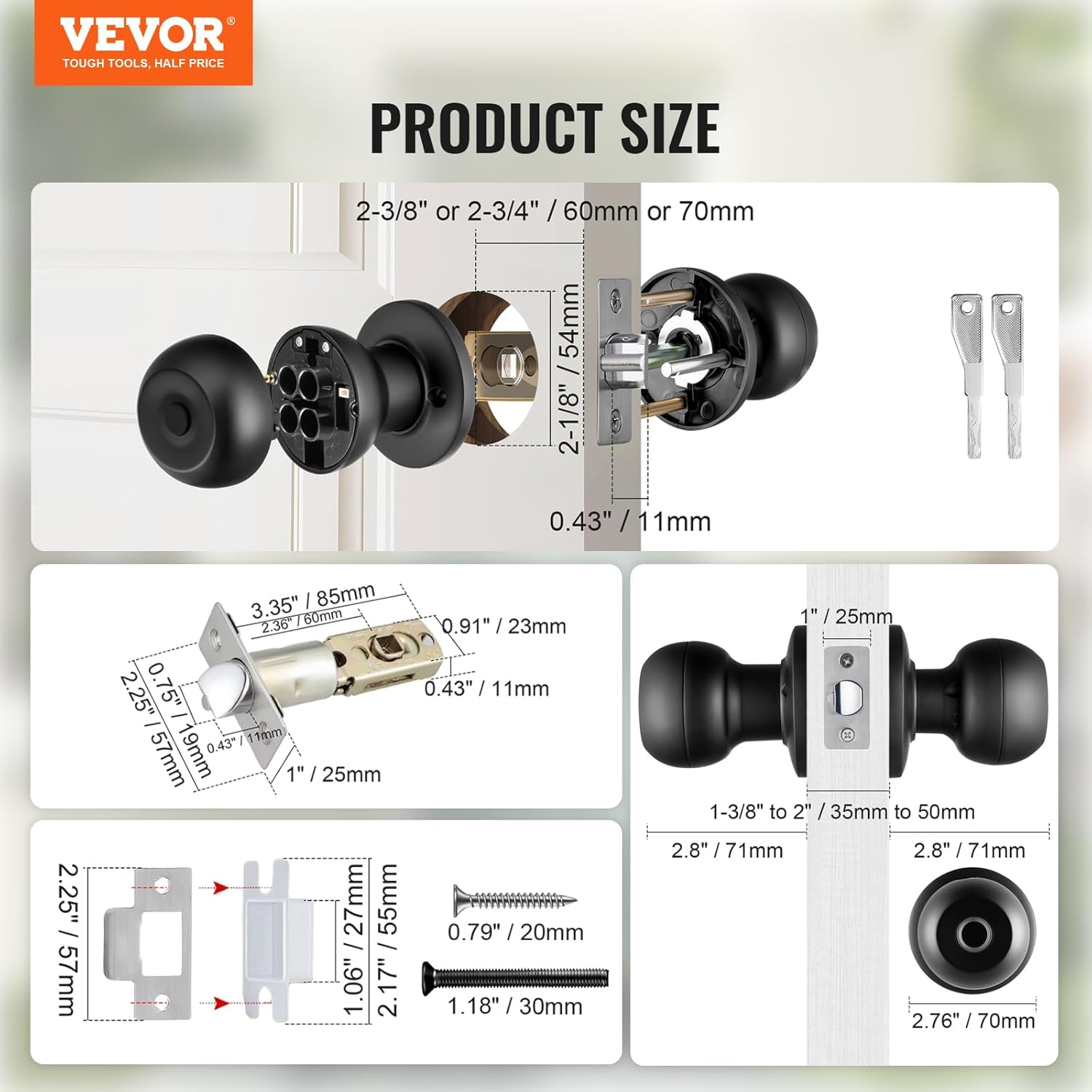 VEVOR Smart Door Knob, Fingerprint Smart Lock with APP Control, Biometric Door Lock Bluetooth Smart Lock, Easy Installation Door Lock, for Home Bedrooms, Cloakroom, Hotels, Apartments Offices, Black - Image 8
