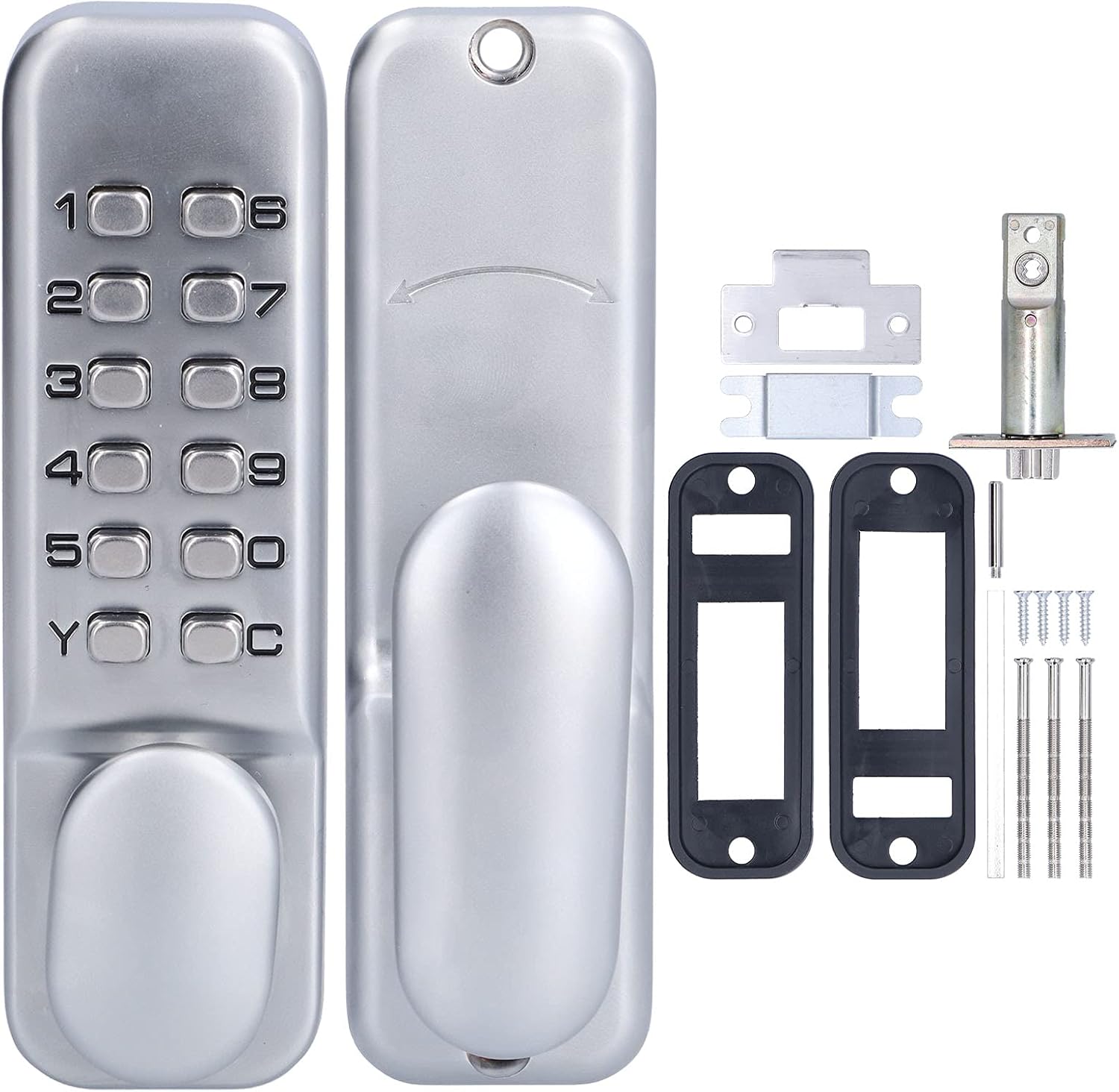 Door Lock Smart Parking Lot with Office KFC Waterproof Mechanical Combined Lock Zinc Alloy Mechanical Combination Lock Zinc Alloy Metal Zinc Alloy Material Door Lockset with Home - Image 7