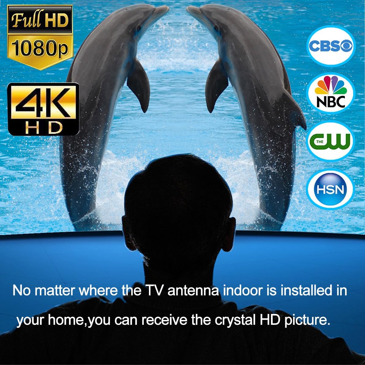 Digital TV Antenna for Smart TV,360°Reception,Support 4K 1080p Smart Television,Detachable Signal Amplifier-Signal Booster-HDTV Antenna 10ft Coaxial HDTV Cable, Portable Antenna Indoor - Image 6
