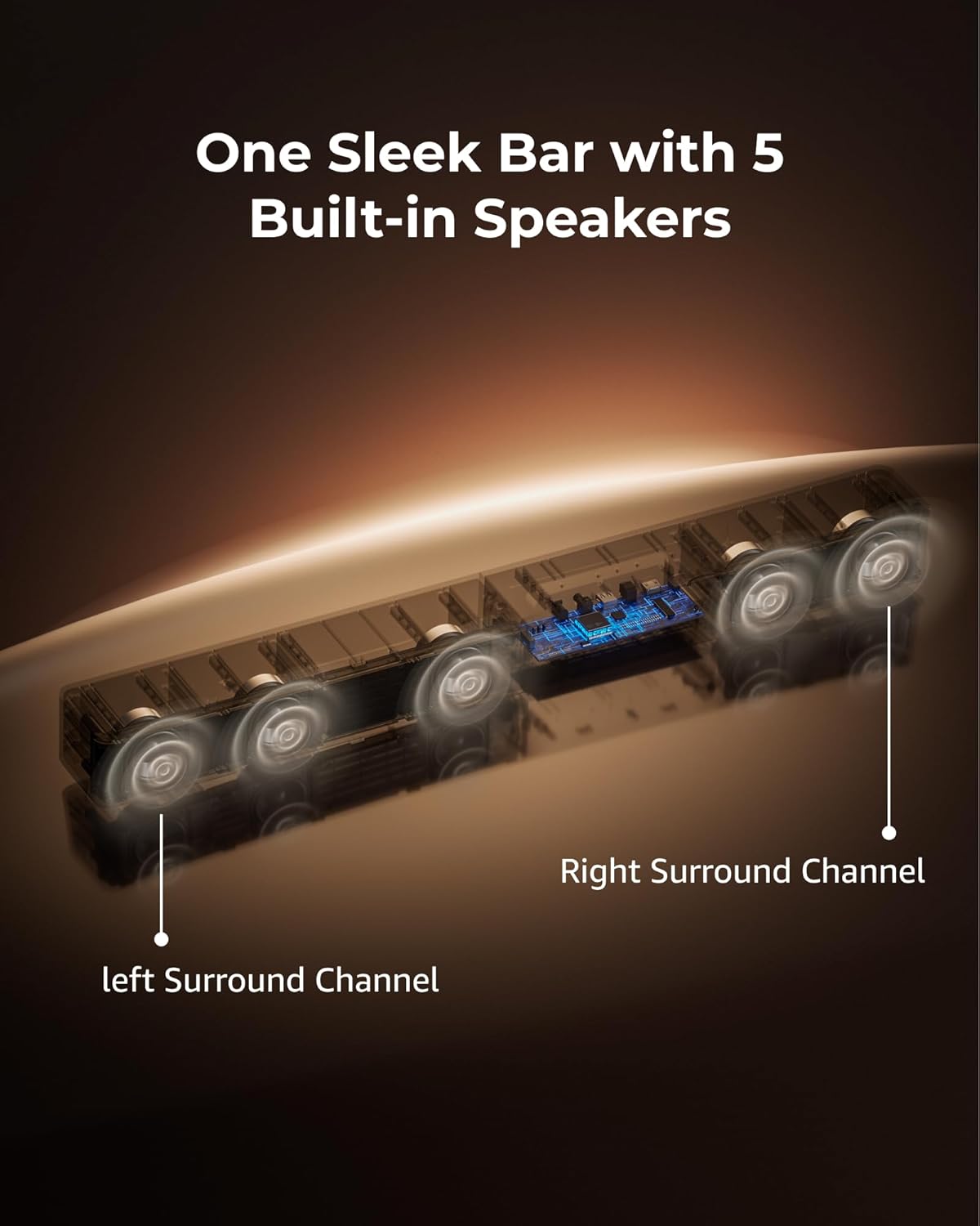 ULTIMEA 5.1ch Soundbar with Dolby Atmos, Sound Bar with Subwoofer for Smart TV, Home Theater Surround Sound System for TV, 300W Adjustable Bass Boost, App Control, BT 5.4, Poseidon M60 (2025 Model) - Image 4