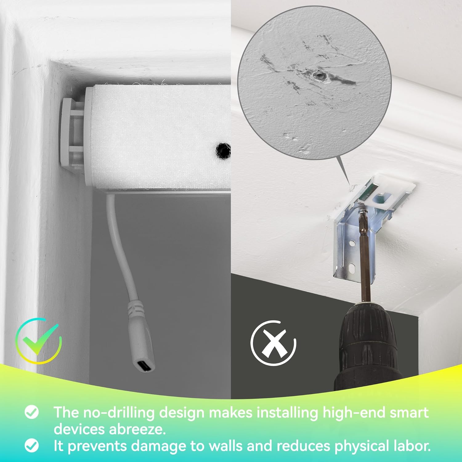 Smart Roman Shades NO Drill Roman Shades Compatible with Rechargeable Motorized Window Blinds Remote Control Light Filtering-Gray Custom Size - Image 5