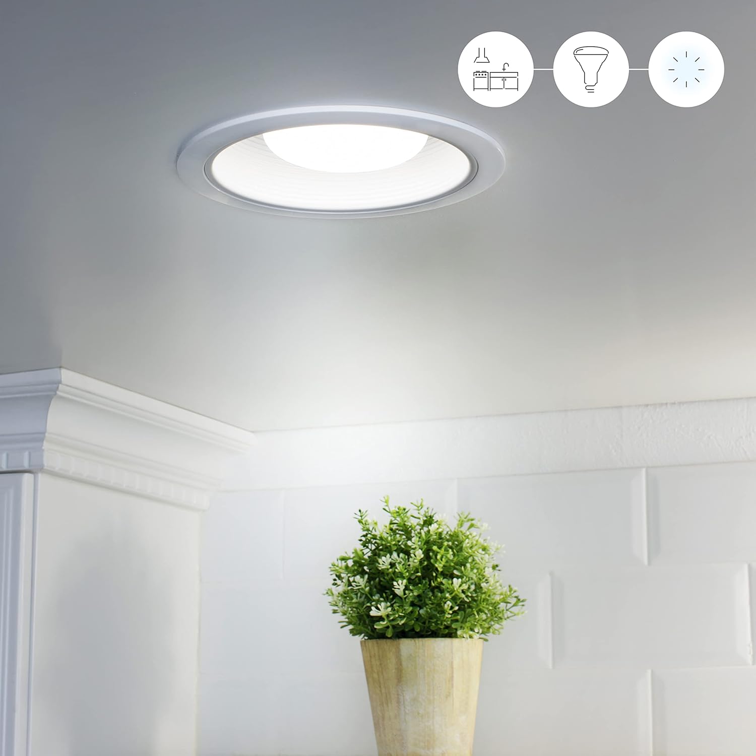 WiZ 65W BR30 WiFi Dimmable Daylight, Smart LED Light Bulb (556035) - Image 5