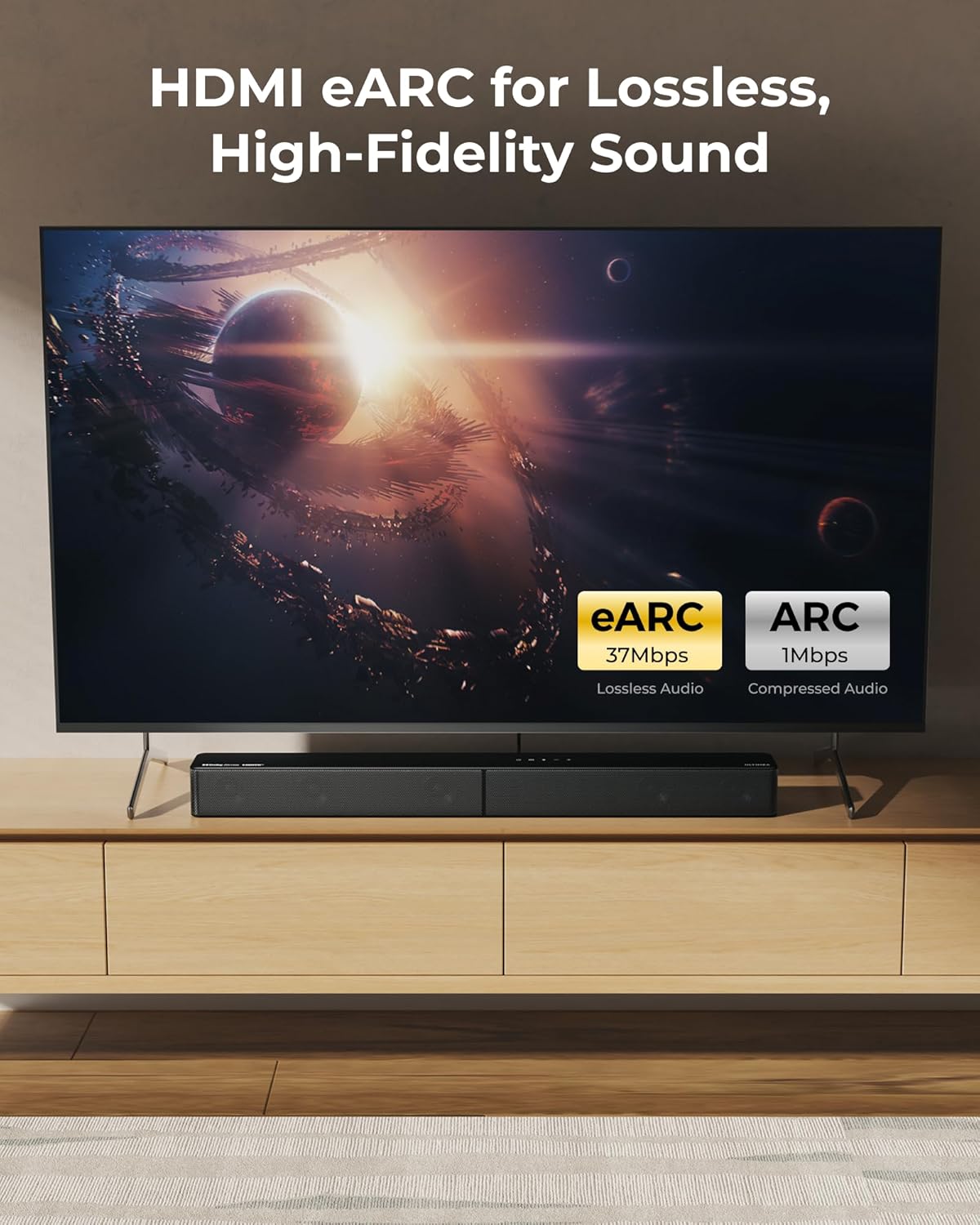 ULTIMEA 5.1ch Soundbar with Dolby Atmos, Sound Bar with Subwoofer for Smart TV, Home Theater Surround Sound System for TV, 300W Adjustable Bass Boost, App Control, BT 5.4, Poseidon M60 (2025 Model) - Image 9