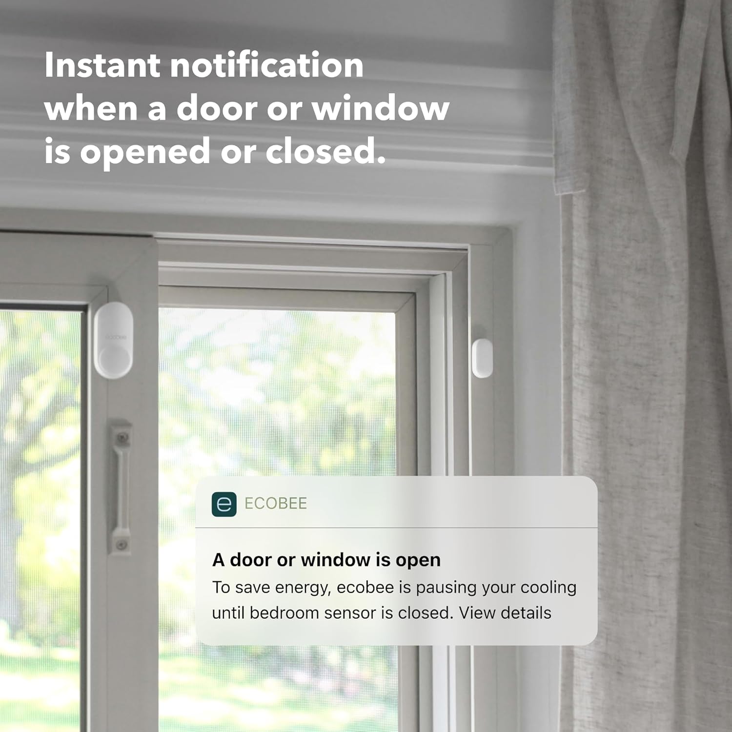 ecobee Smart Sensor for Doors & Windows 2 Pack - Wifi Contact Sensor for Home Security, Energy Savings - Compatible with ecobee Smart Thermostats - Temperature sensor - Image 5