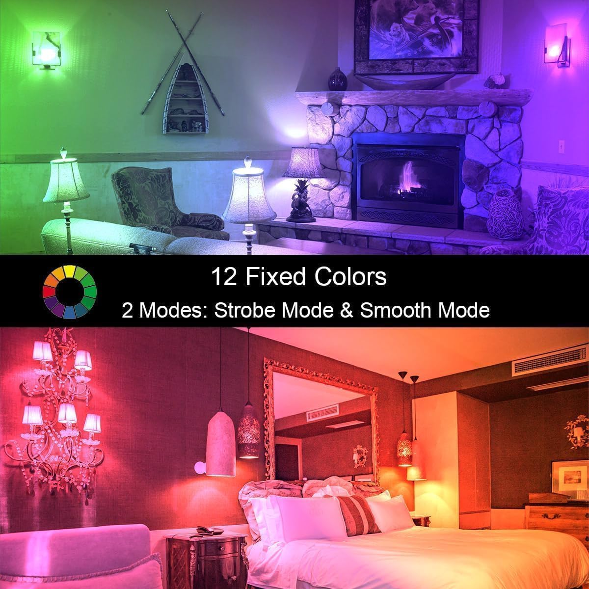 iLC Colour Changing Light Bulb, LED Light Bulb, 40W Equivalent, 450LM, 2700K Warm White 5W E26 Screw Base RGBW, RGB Light Bulb- 12 Color Choices - Timing Infrared Remote Control (4 Pack) - Image 3