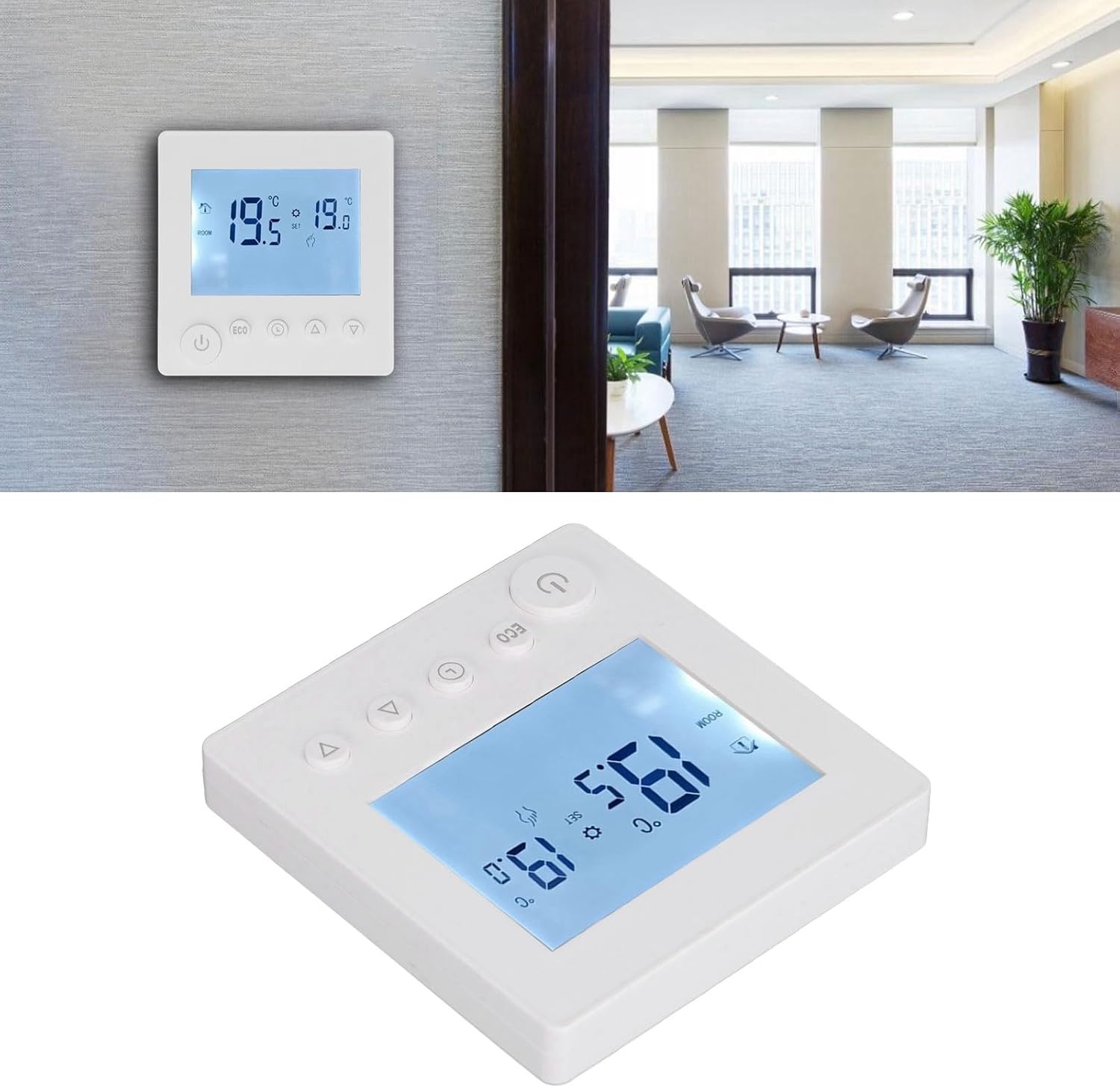 Smart Thermostat, LCD Display Keypad Floor Heat Control Digital Thermostat AC 95‑240V 16A Microcomputer Control Home Electric Heating Thermostat for Home Office - Image 5
