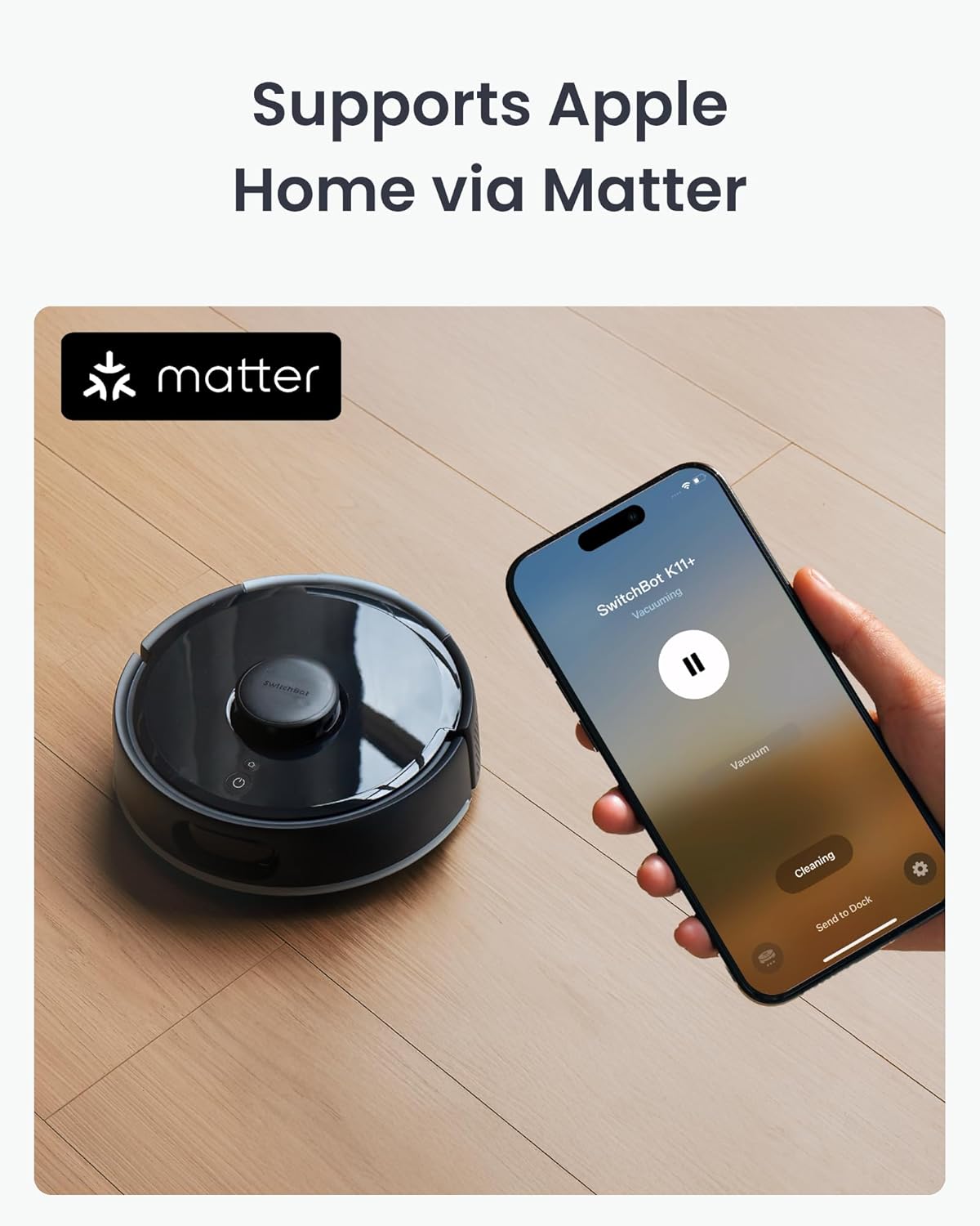 SwitchBot Robot Vacuum and Mop K11+ with Matter, 6000Pa Powerful Suction, 90 Days Hands-Free, Self Emptying, LDS Smart Navigation Mapping, 3.6-Inch Slim Design, Work with Apple Home, Alexa, GoogleHome - Image 6