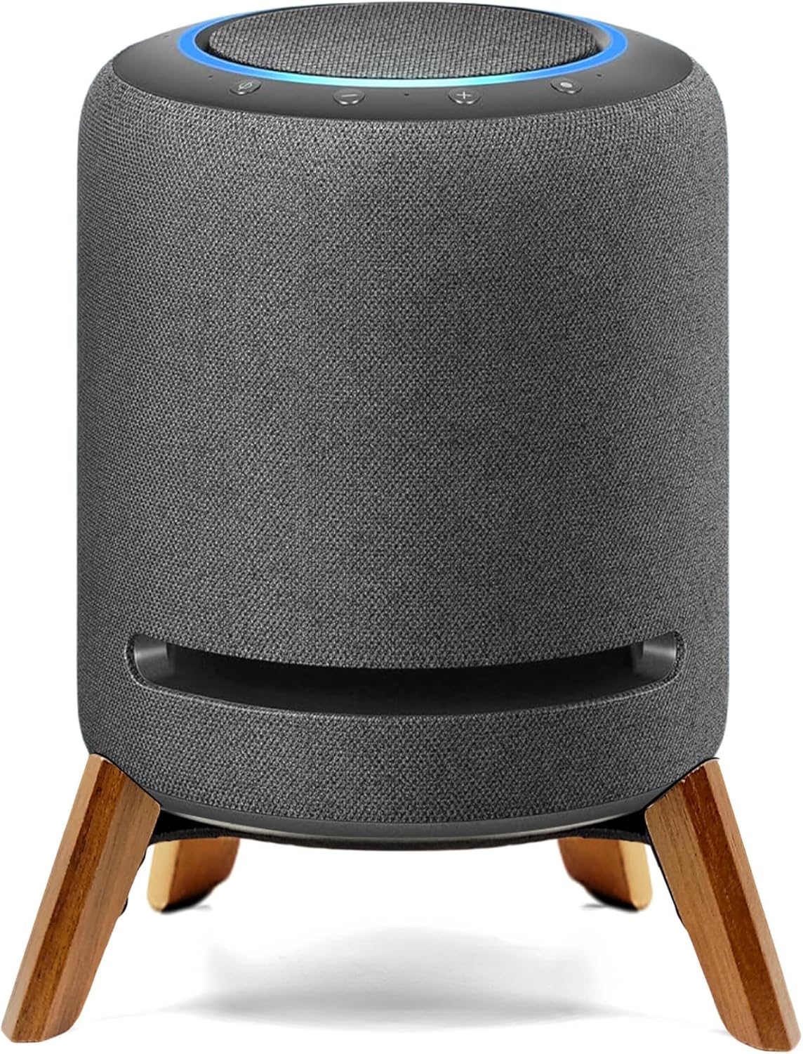Real Wood Stand for New Echo Studio Smart Speaker,Tripod Table Mount Accessories Protect Audio for Better Sound,Secure Stable Wooden Holder for Alexa Studio 2024 (Black Walnut) - Image 2