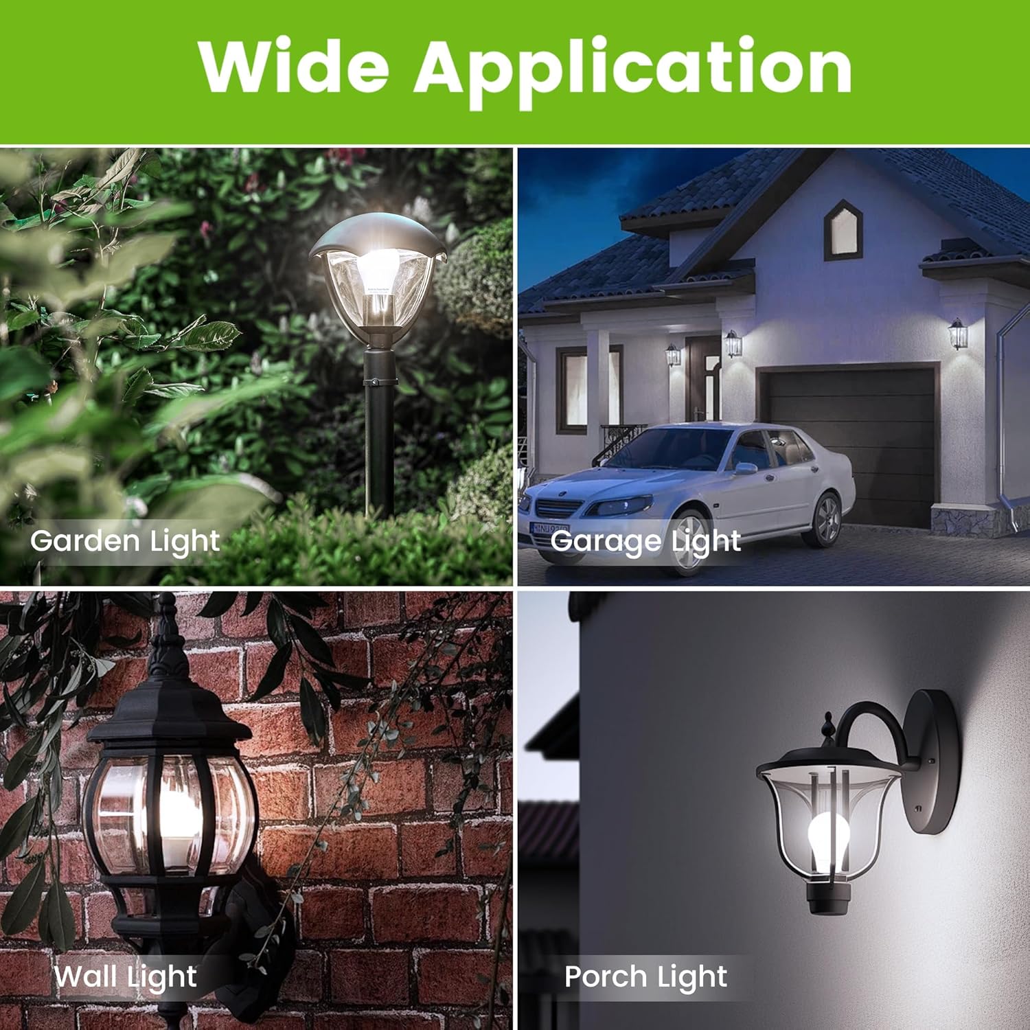 OHLUX Dusk to Dawn Outdoor Light Bulb 13W 60W Equivalent Energy Saving A19 E26 LED Bulb, 6000K Cool White Smart Automatic On/Off Photocell Sensor, 1100LM, 4 Pack - Image 7