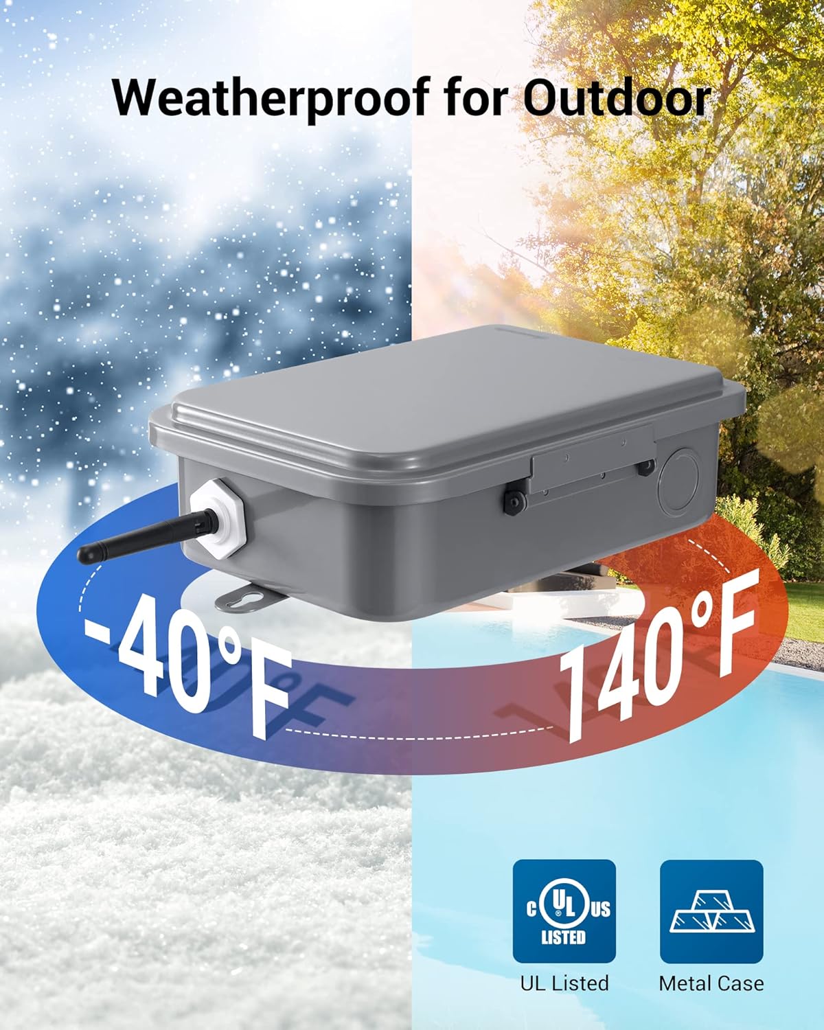 DEWENWILS Outdoor Smart Wi-Fi Outlet Box, Heavy Duty 40A 120VAC 2HP Wireless Controller Timer Switch for Pool Water Heater SPA, Compatible with Smart Phone, Alexa, UL Listed - Image 7