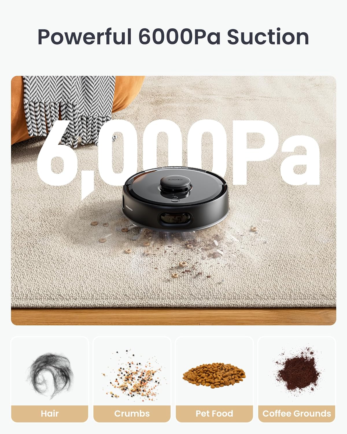 SwitchBot Robot Vacuum and Mop K11+ with Matter, 6000Pa Powerful Suction, 90 Days Hands-Free, Self Emptying, LDS Smart Navigation Mapping, 3.6-Inch Slim Design, Work with Apple Home, Alexa, GoogleHome - Image 4