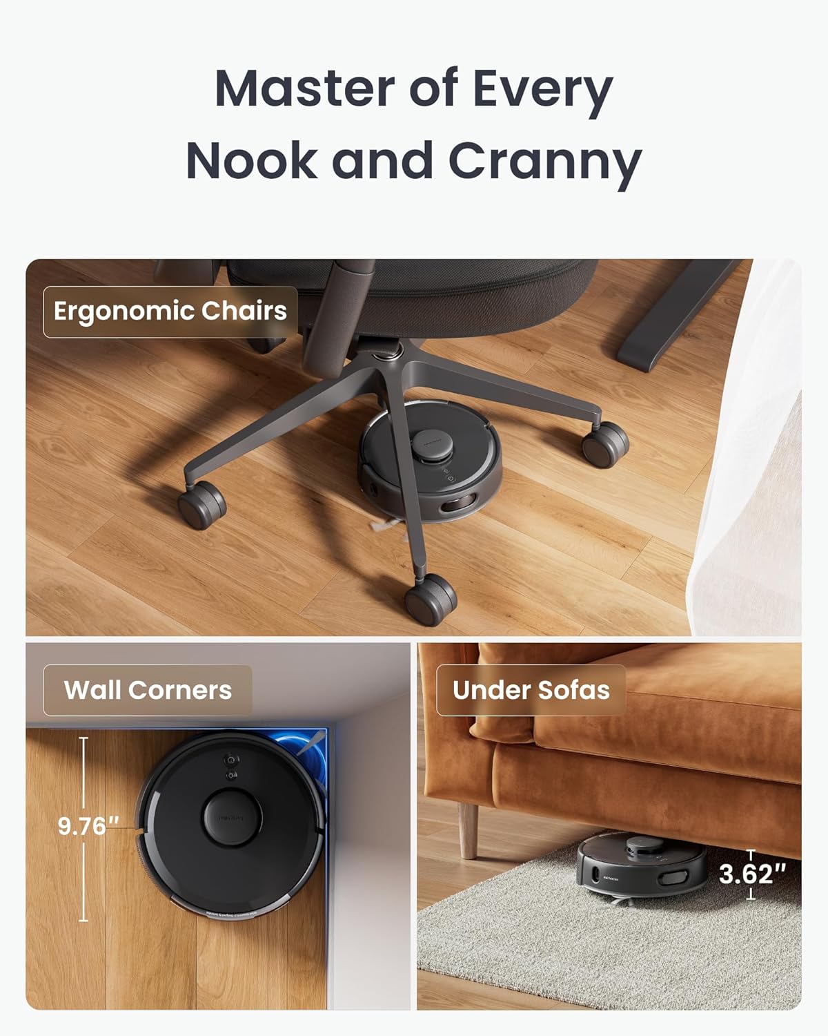 SwitchBot Robot Vacuum and Mop K11+ with Matter, 6000Pa Powerful Suction, 90 Days Hands-Free, Self Emptying, LDS Smart Navigation Mapping, 3.6-Inch Slim Design, Work with Apple Home, Alexa, GoogleHome - Image 3