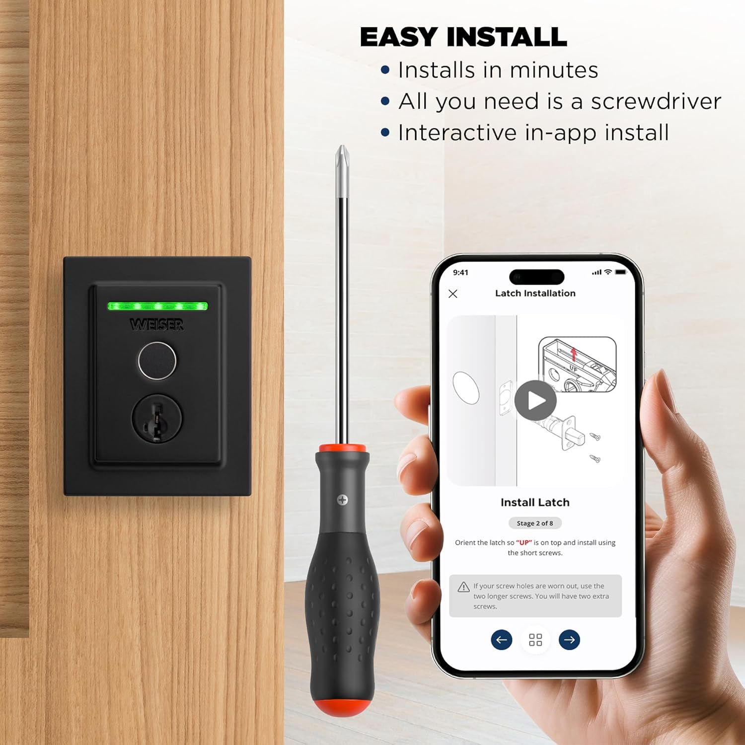 Weiser Halo Touch Matte Black WiFi Smart Lock, Keyless Entry Door Lock, Fingerprint Door Lock, Amazon Alexa & Google Assistant/Google Home Compatible, Deadbolt Lock, Modern Smart Locks for Entry Door - Image 9