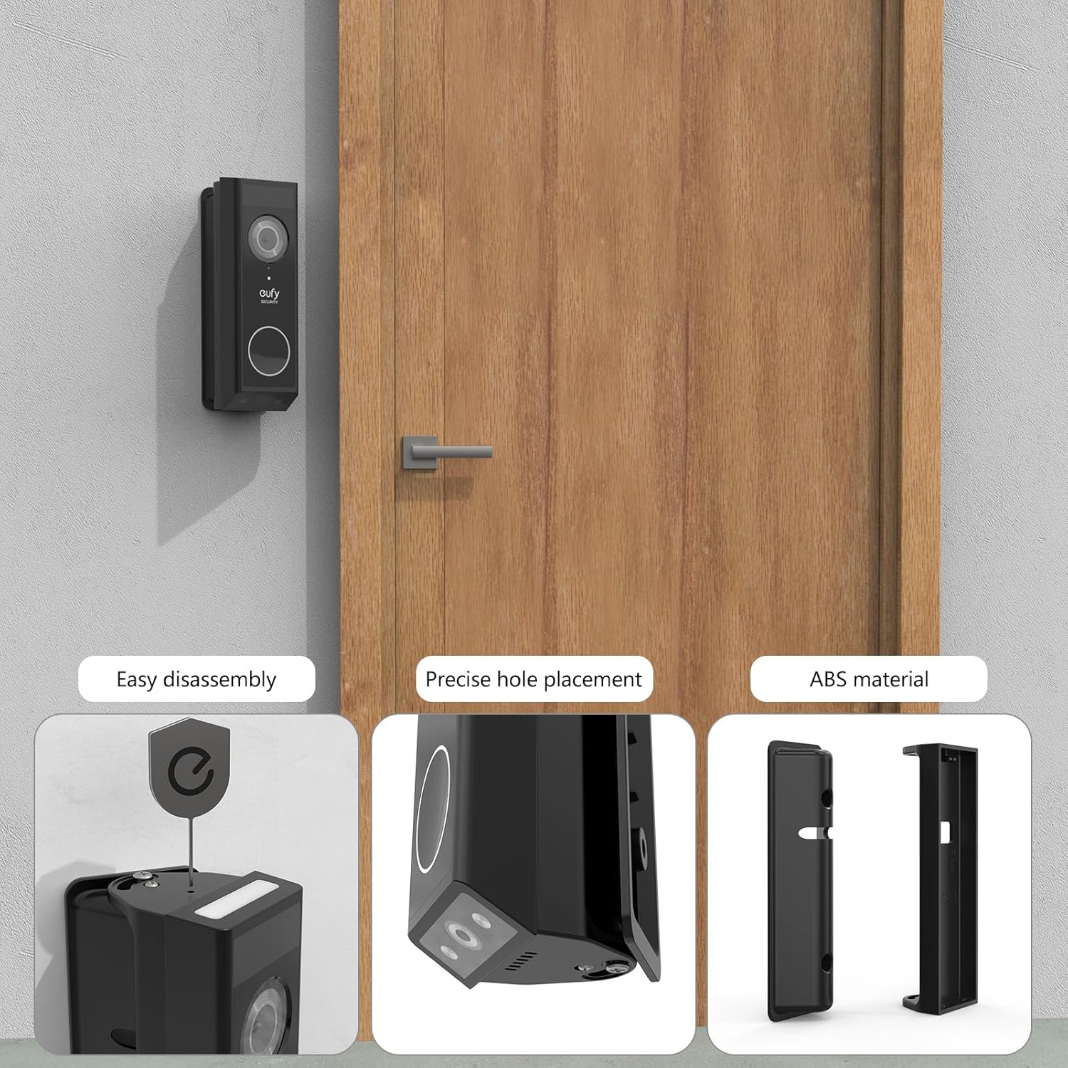 Adjustable 0-35 Degree Doorbell Angle Mount for eufy Security Video Doorbell E340 (Black) - Image 4