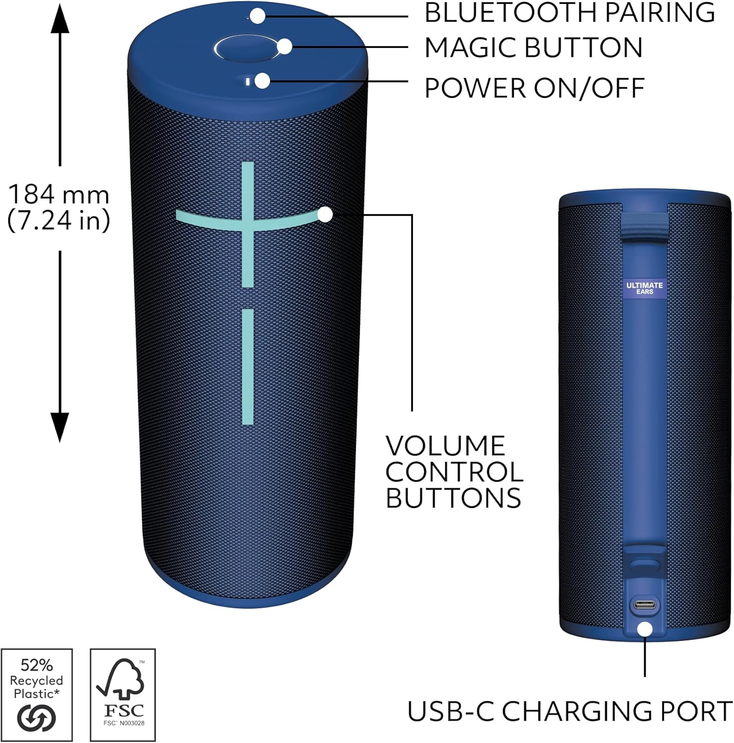 Ultimate Ears Boom 4 Portable Waterproof Bluetooth Speaker with 360-Degree, Bold, Immersive, Crystal-Clear Sound, Floating Speaker with 15-Hour Battery and 147ft (45m) Range - Blue - Image 7