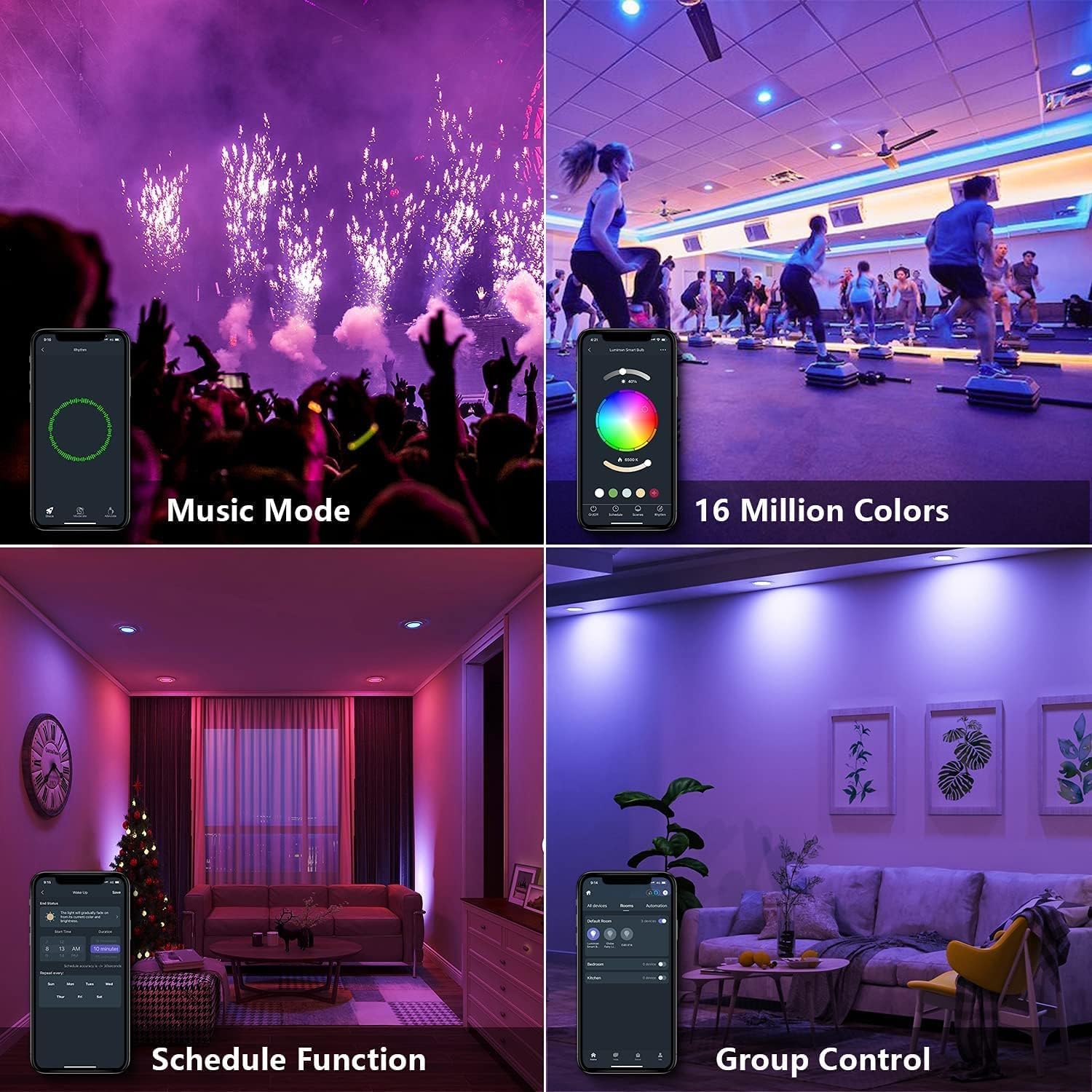 E12 Smart Bulb, LED Candelabra Color Changing Bulbs Works with Alexa Google Home, 40w Eqv. 2700k-6500k, B11 RGB Chandelier Bulbs, Smart Life APP 2.4GHz WiFi Only, No Hub Required, 2 Pack - Image 5